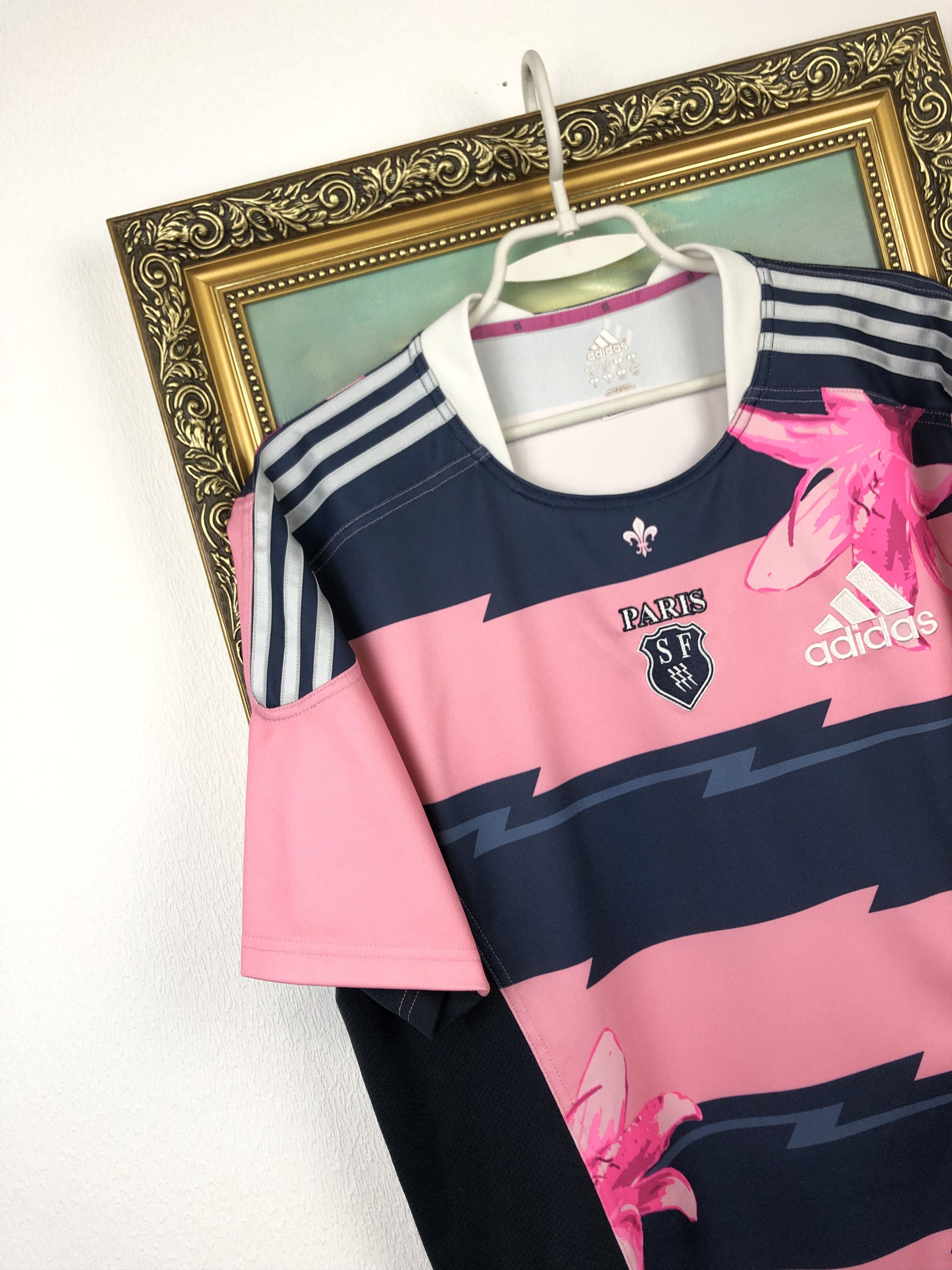 Adidas Adidas SF Stade Francais Paris Rugby Jersey Shirt Rare Size US L / EU 52-54 / 3 - 4 Thumbnail