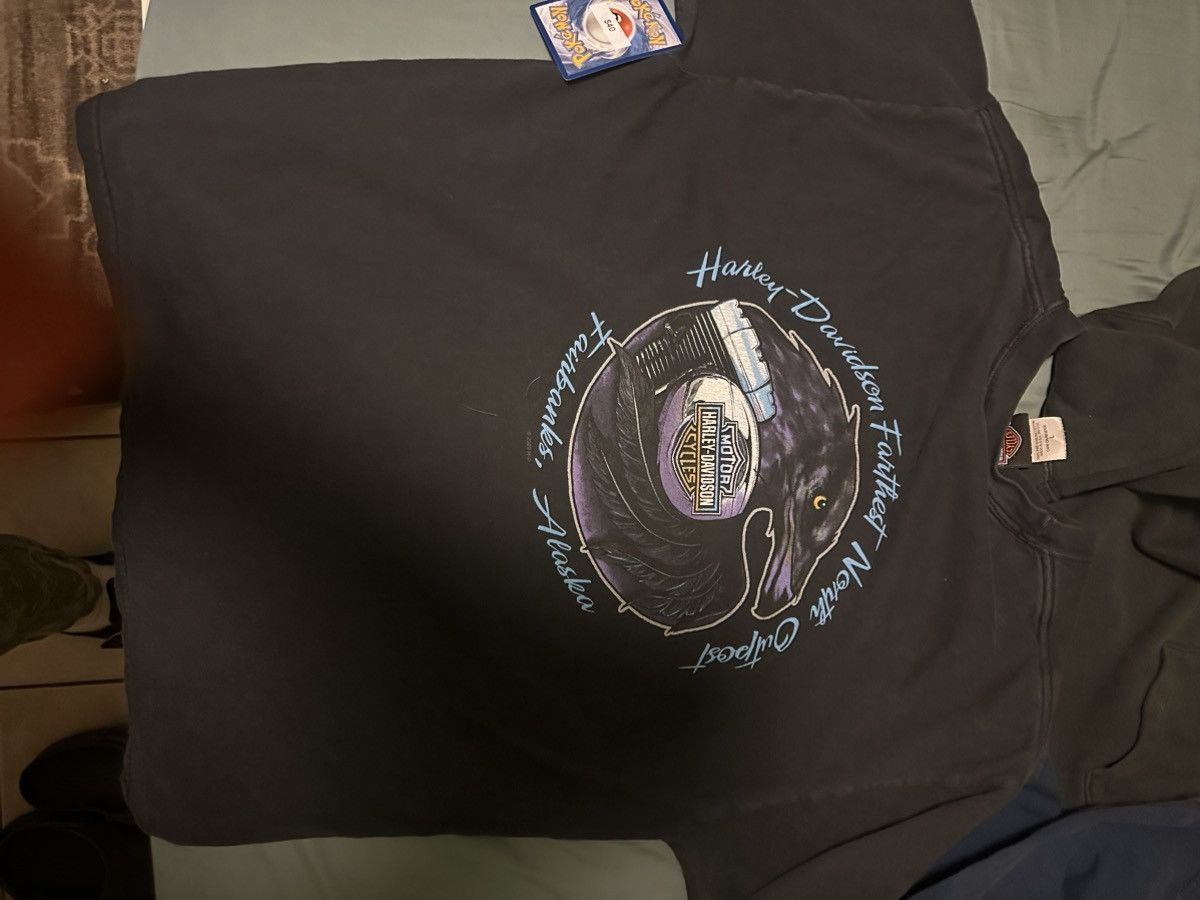 Harley Davidson × Vintage Harley Davidson Fairbanks, Alaska Vintage Black T-Shirt Size US L / EU 52-54 / 3 - 2 Thumbnail
