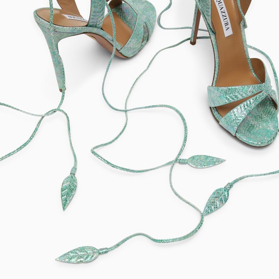 Aquazzura o1d2blof0824 High Sandals in Green Size US 10 / IT 40 - 5 Thumbnail