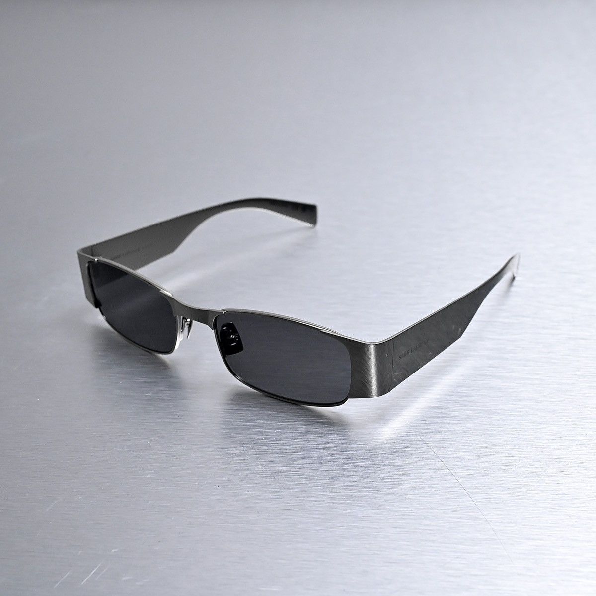 小物 Saint Laurent Sl 738 Sunglasses SL 738 rectangular sunglasses in silver - Saint Laurent | Mytheresa