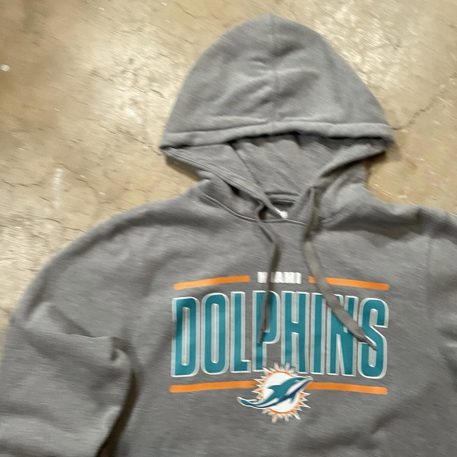 Other Miami Dolphins Hoodie Men's Medium Gray Logo NFL Sweatshirt Size ONE SIZE - 3 Thumbnail