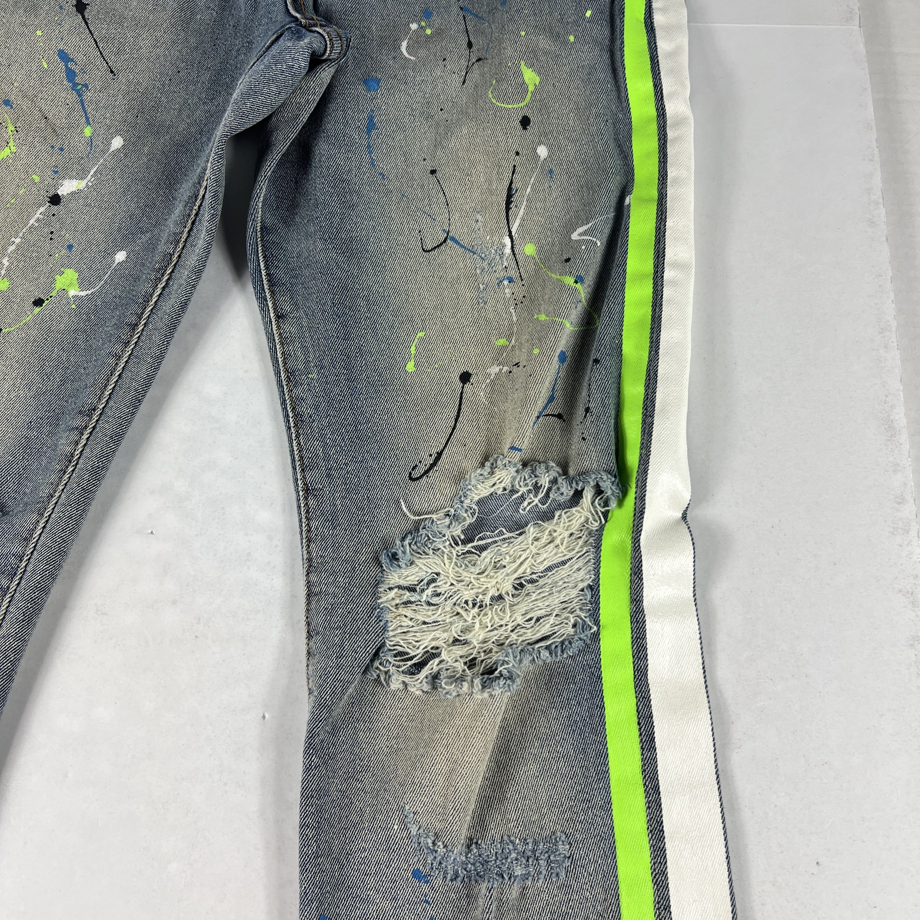 Cult Of Individuality Cult Of Individuality Jean Rocker Slim Paint Splatter Denim Size US 33 - 3 Thumbnail