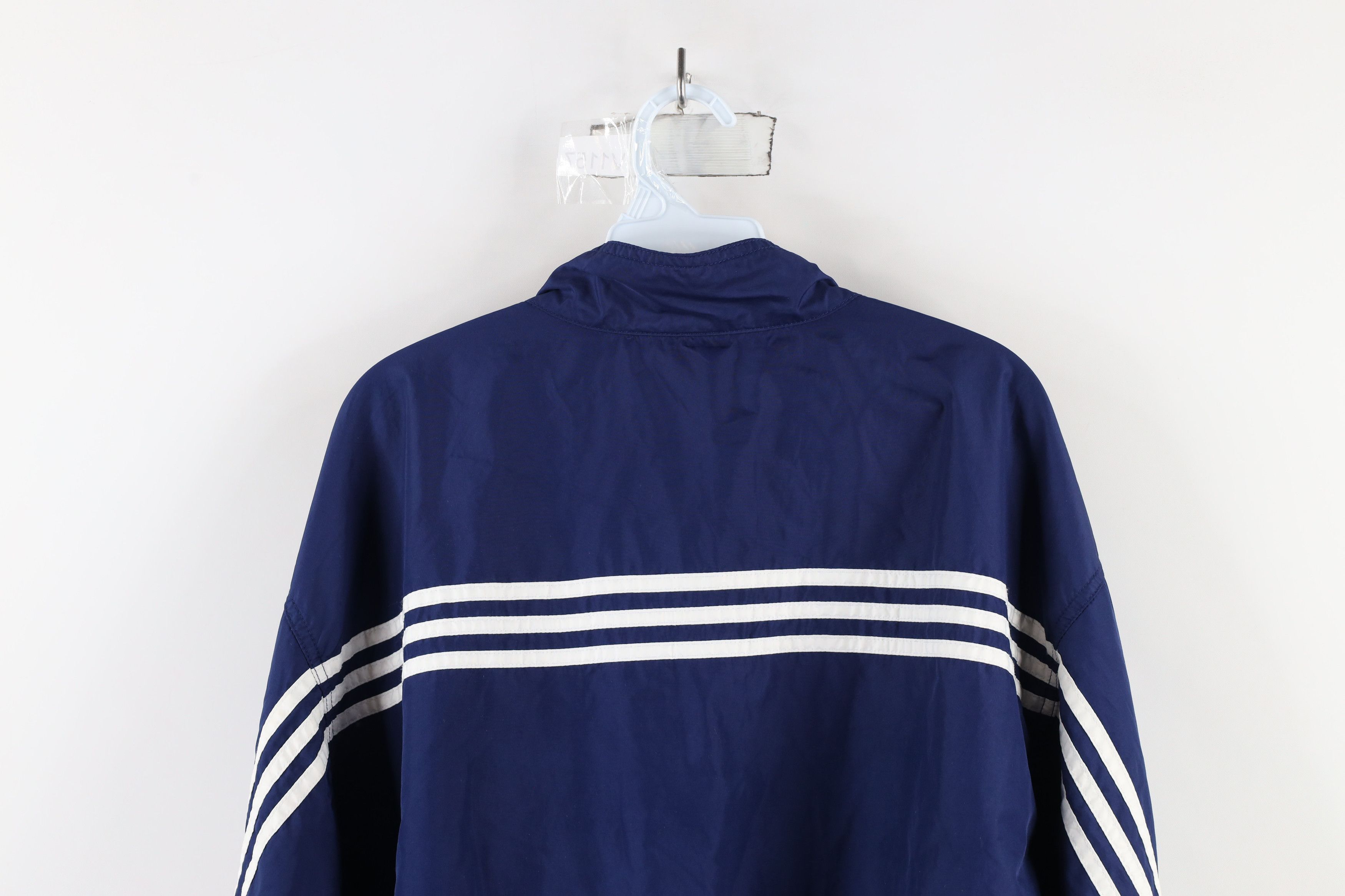 Adidas × Vintage Vintage 90s Adidas Out Snap Button Windbreaker Jacket Blue Size US XXL / EU 58 / 5 - 13 Thumbnail