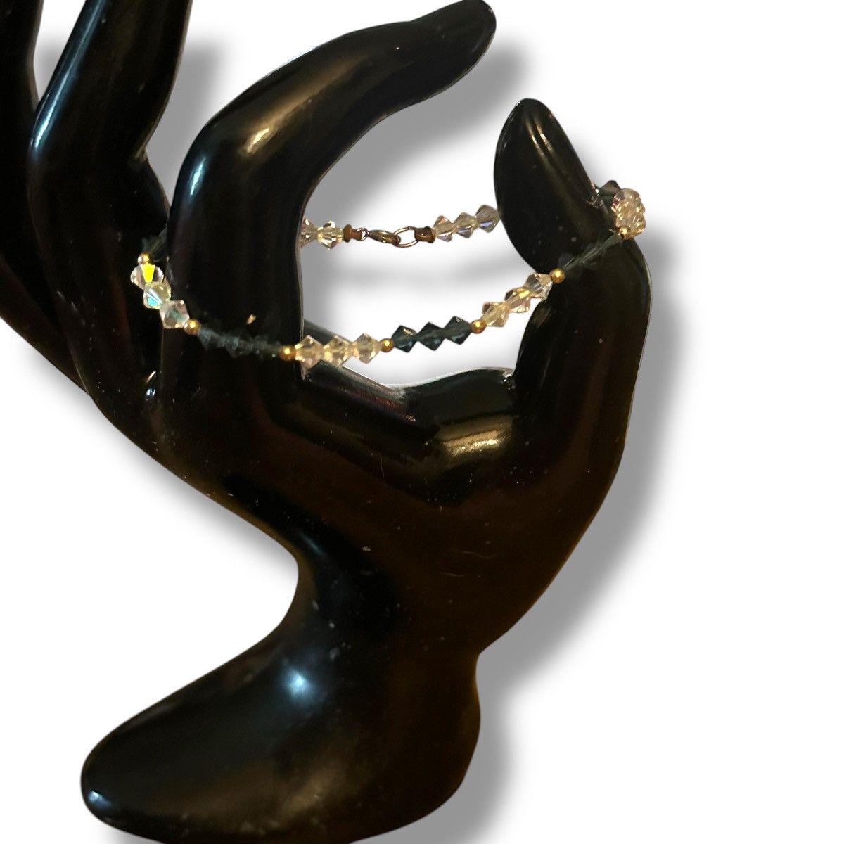 Vintage Vintage 1/20 14KGF AB and smokey crystal bead bracelet Size ONE SIZE - 2 Thumbnail