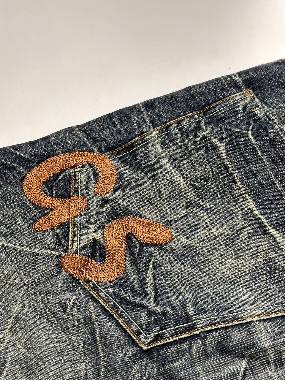 Vintage 🔥Vintage 90s G Star Style Washed Distress Japan Jeans Y2K Size US 34 / EU 50 - 11 Thumbnail