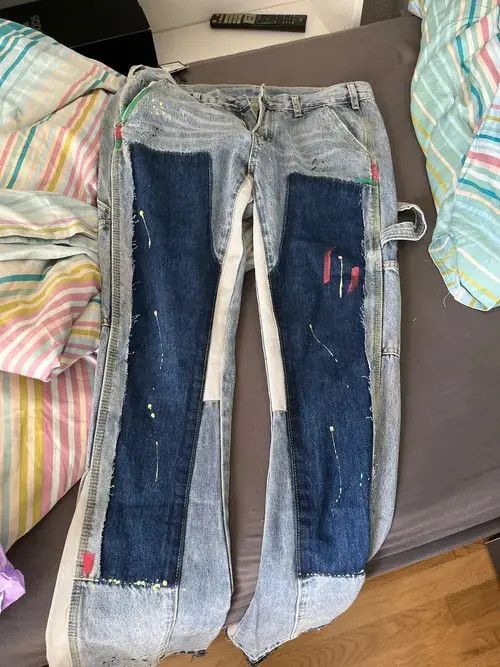Other Distressed Splash Ink Flare Jeans Urban Streetwear Size US 36 / EU 52 - 4 Thumbnail