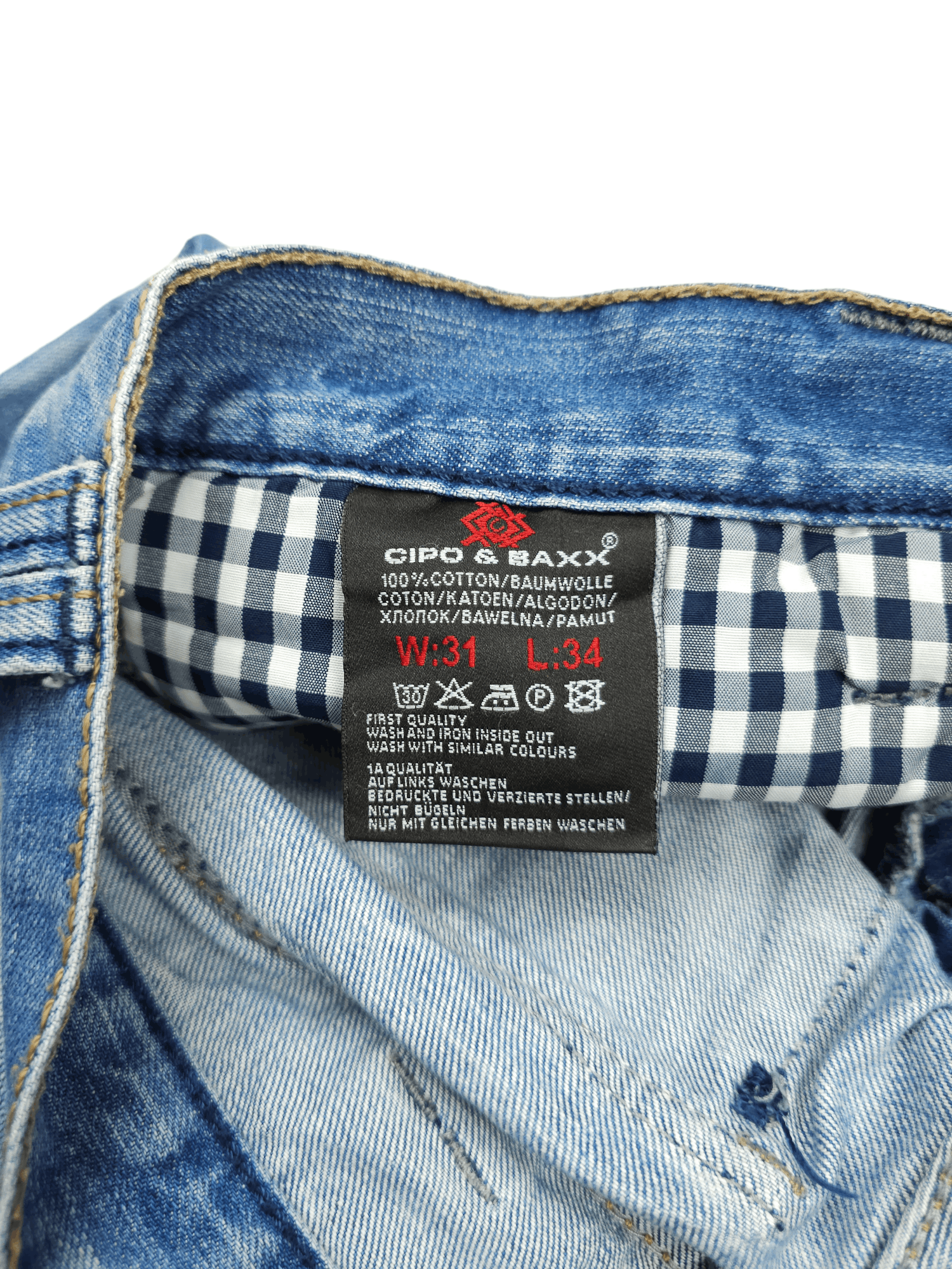 Japanese Brand 💎 Size 31/34 Cipo & Baxx Y2K Double Knee Denim Jeans Size US 31 - 14 Thumbnail