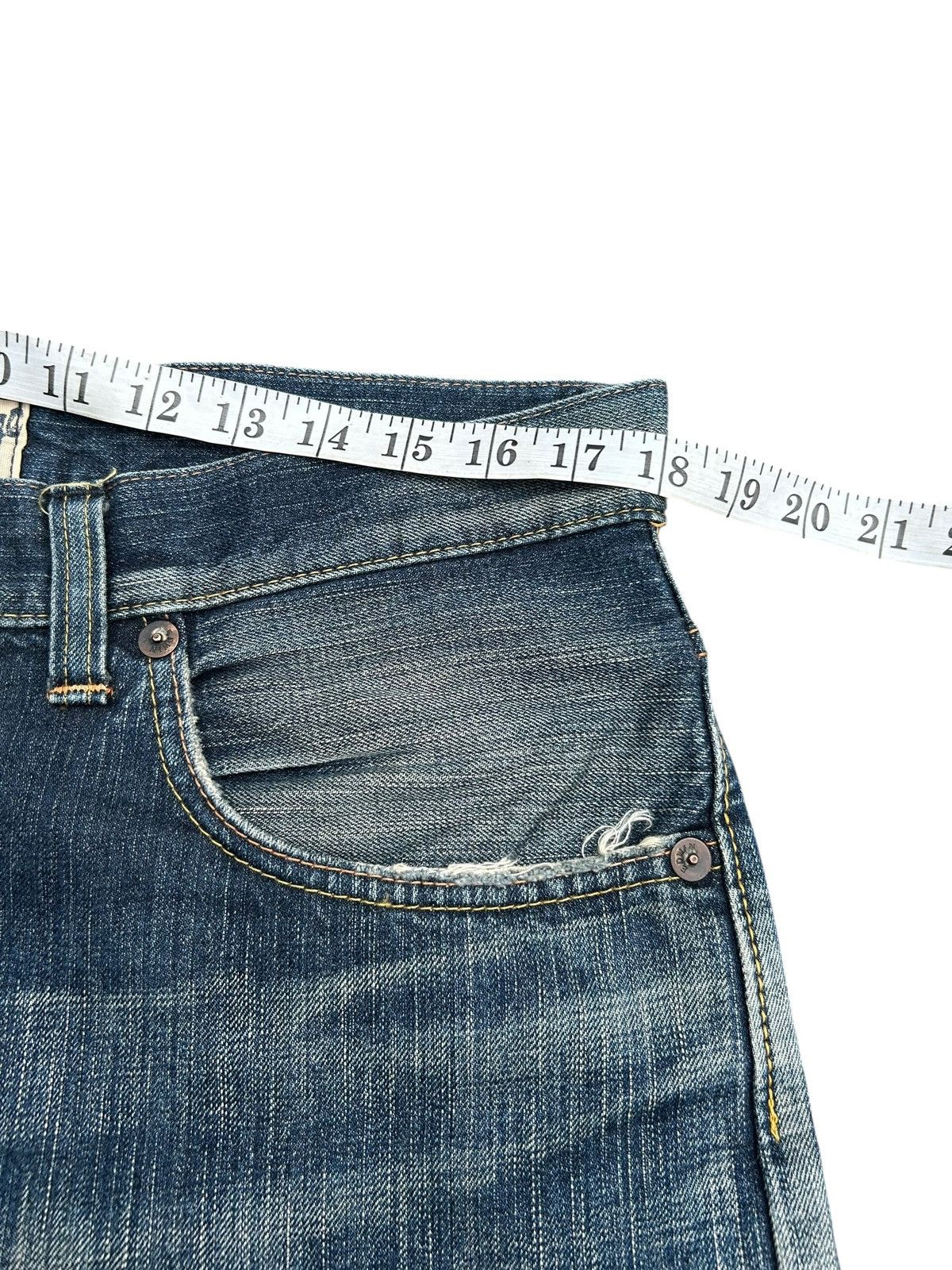Kapital Vintage Edwin 505V Selvedge Repair Distressed Denim Jeans Size US 36 / EU 52 - 15 Thumbnail