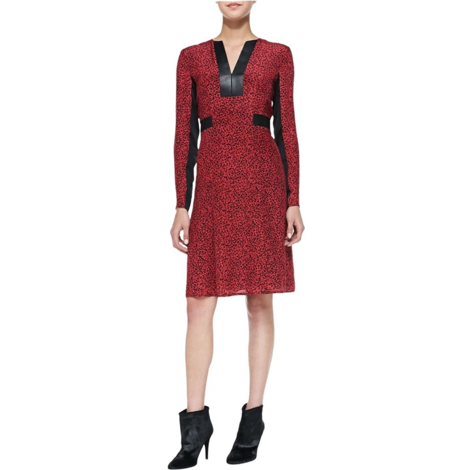 Nanette Lepore Nanette Lepore Dewey Decimal Leather-Trim Dress Size M / US 6-8 / IT 42-44 - 1 Thumbnail