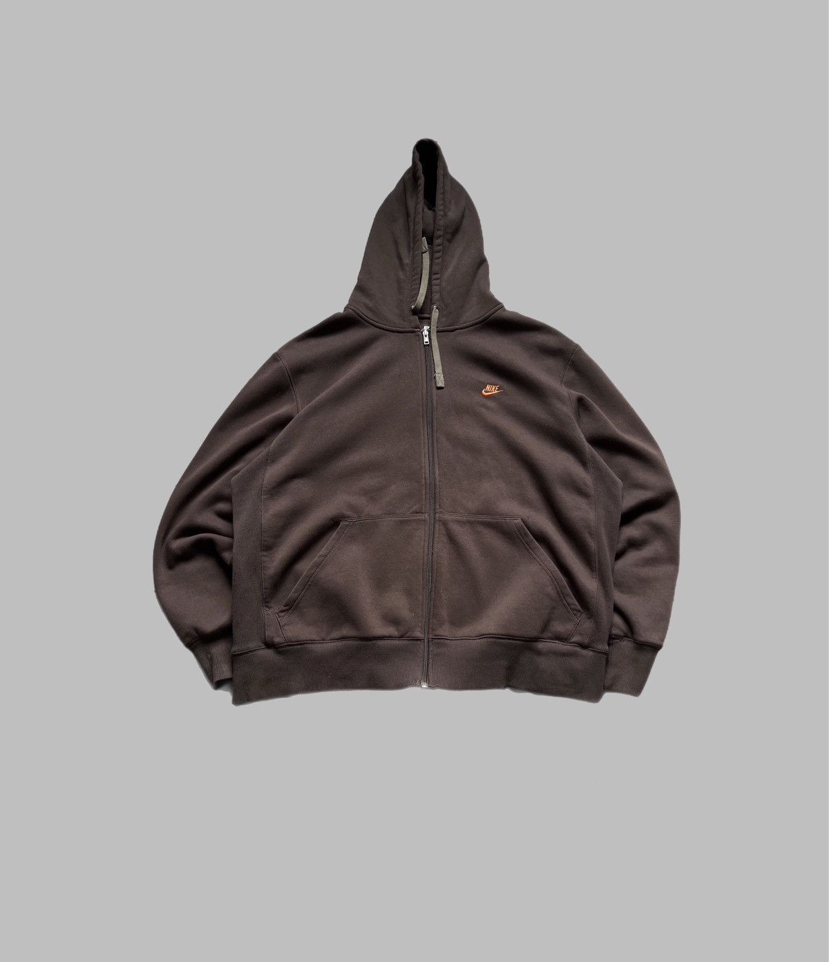 Nike × Vintage RARE🔥Nike Baggy Zip Hoodie Brown Travis Scott Vintage 90s Size US XXL / EU 58 / 5 - 1 Thumbnail