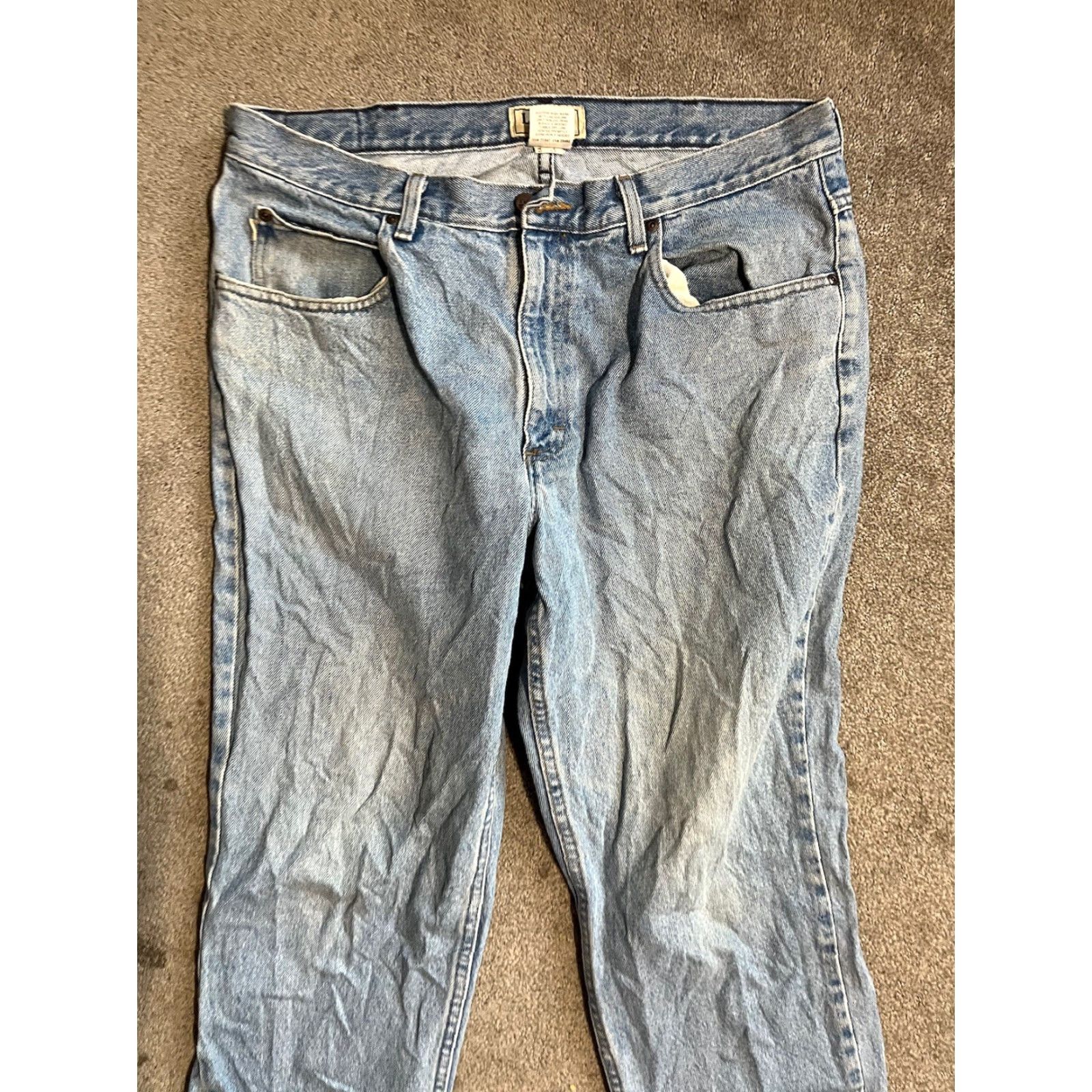 Denime VINTAGE LL Bean Jeans Mens Classic Denim Blue 36x30 100% Cotton 5-Pocket Straight Classic Fit Size US 36 / EU 52 - 3 Thumbnail