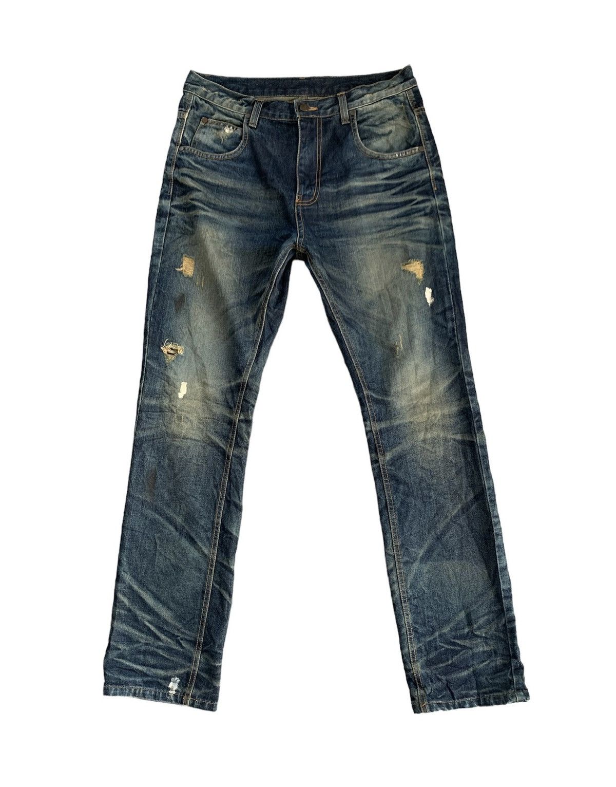 image of Distressed Denim x Vintage Wrangler Blue Bell Distress Denim Pant, Men's (Size 33)