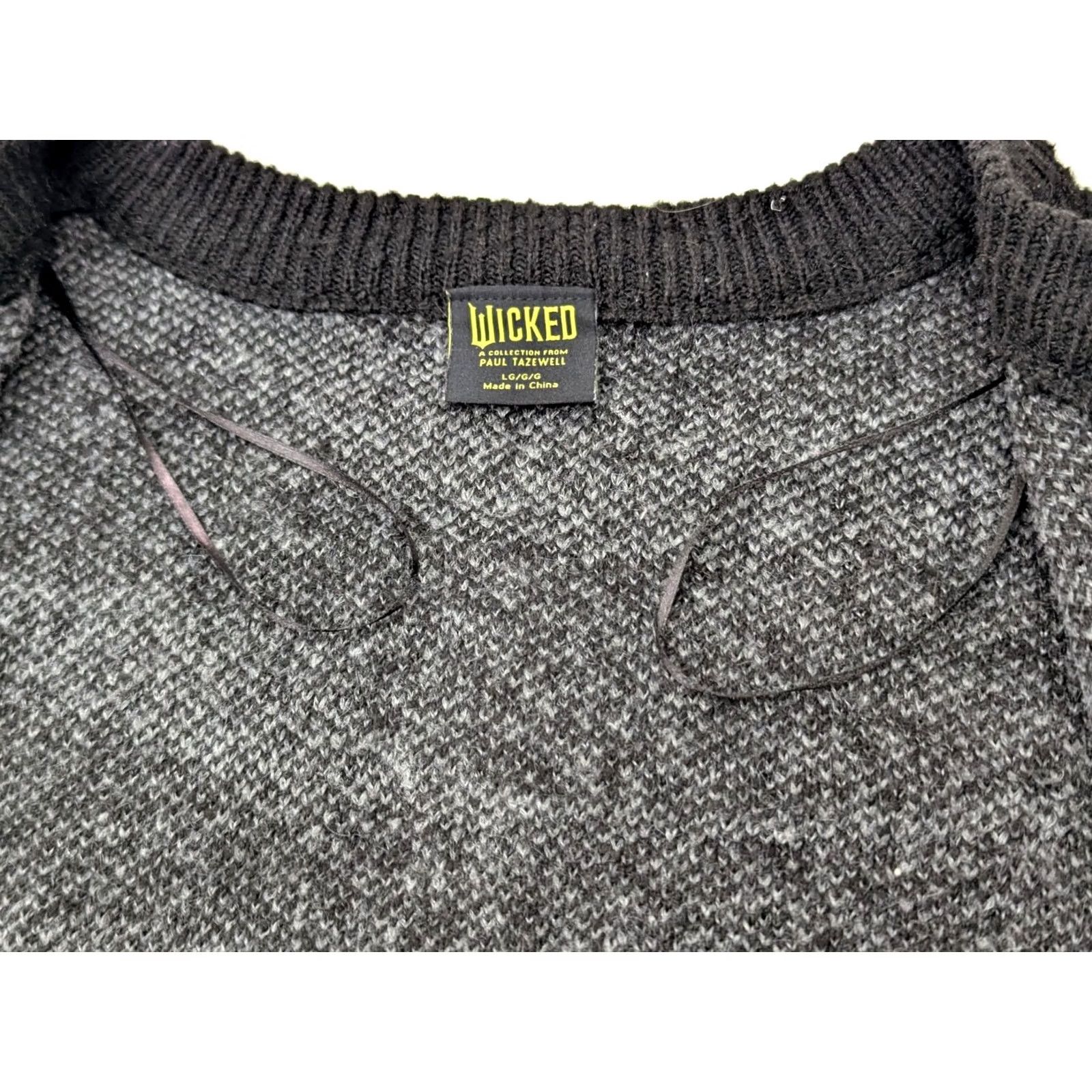 Vintage WICKED Paul Tazewell Cardigan Size L Black Striped Wizard Oz Cozy Soft Stretch Size L / US 10 / IT 46 - 5 Thumbnail