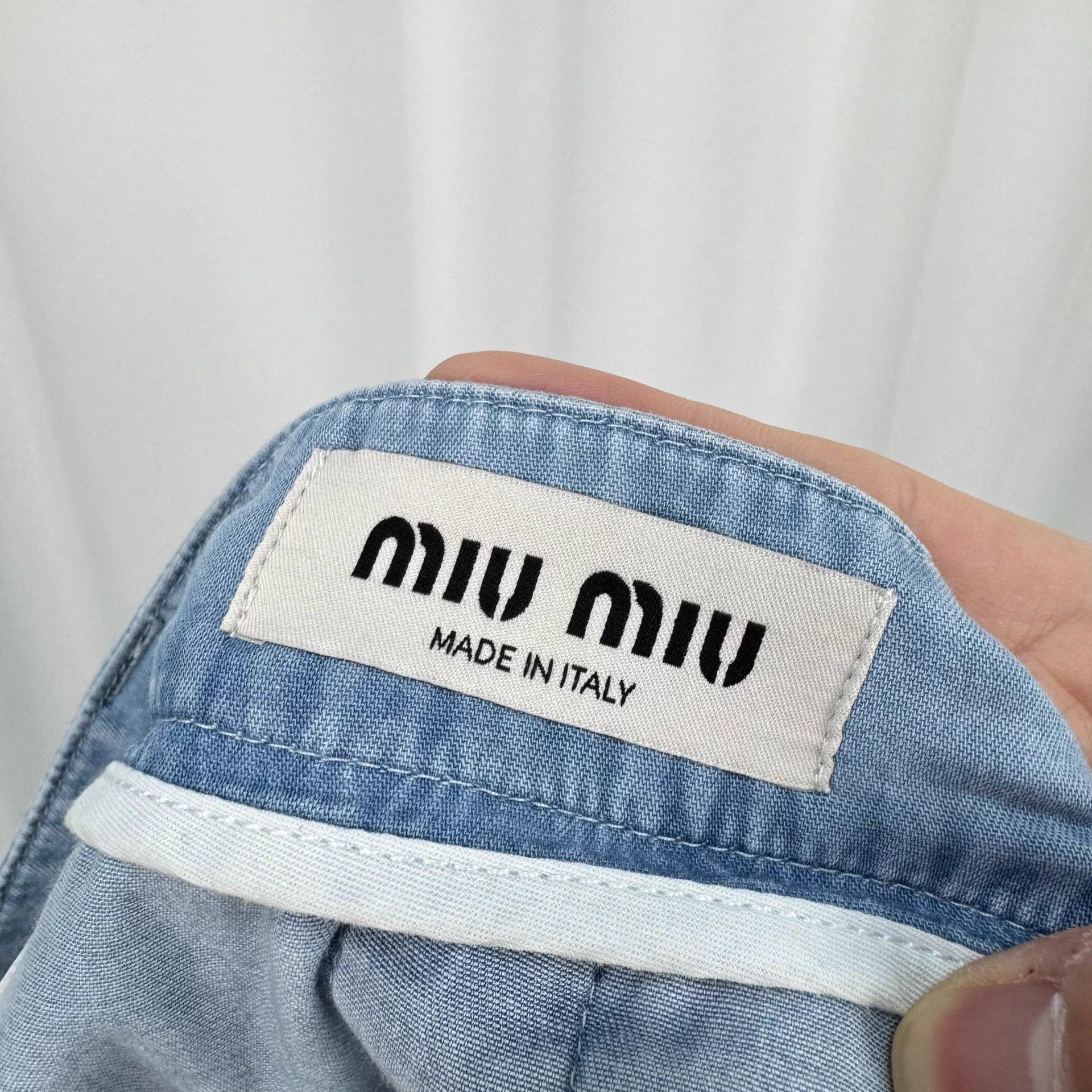 Miu Miu Miu Miu 24ss Embroidered Logo Denim Skirt 36 99 New Size 26" / US 2 / IT 38 - 5 Thumbnail