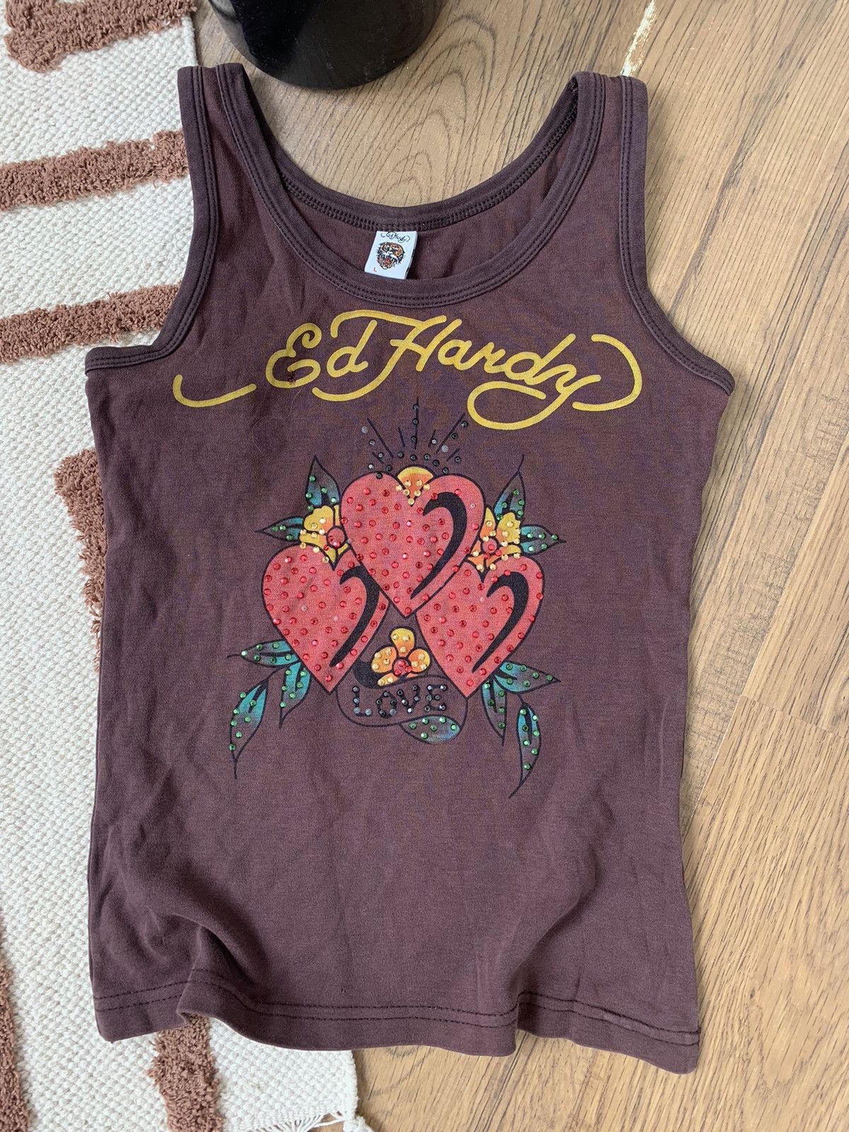 Ed Hardy VINTAGE ED HARDY HEARTS STYLE Y2K TANK TOP Size S / US 4 / IT 40 - 3 Thumbnail
