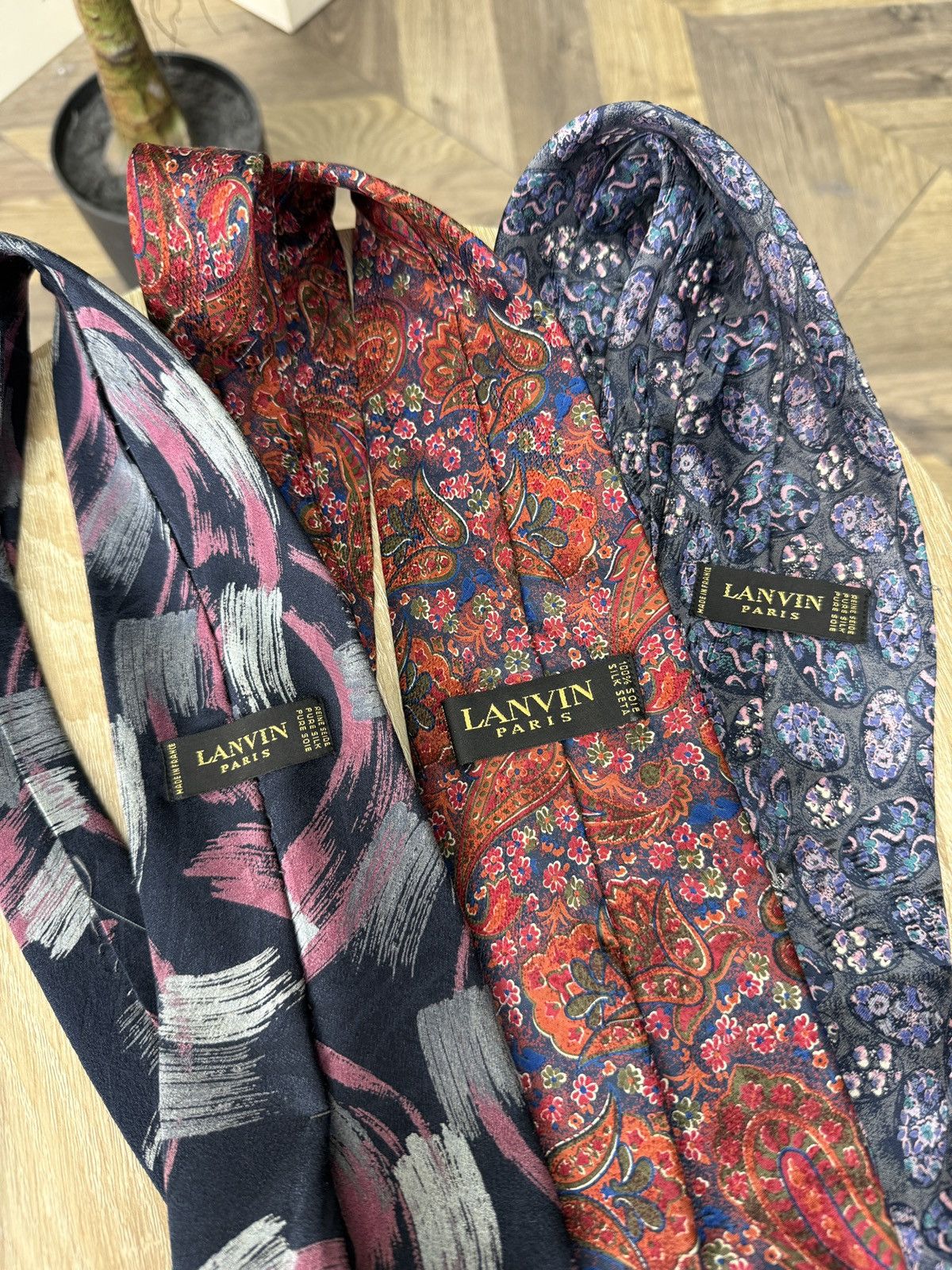 Lanvin Vintage Lanvin Paris Silk Tie Lot Set 3 Designer Floral Size ONE SIZE - 6 Thumbnail