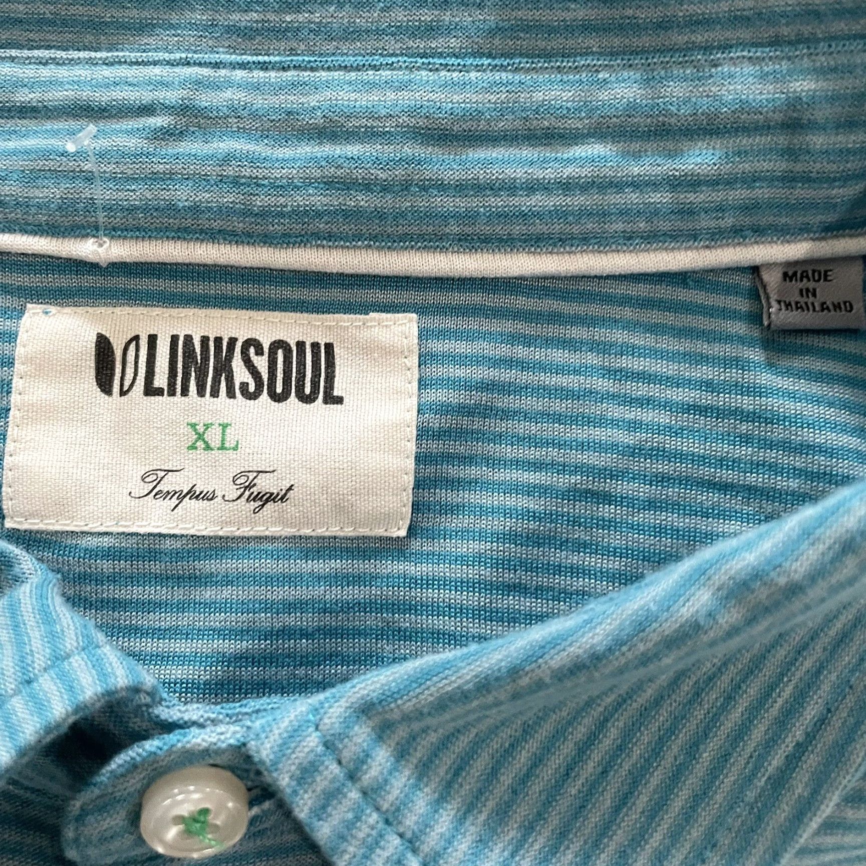 Vintage Linksoul blue striped polo shirt Mens Size XL Size US XL / EU 56 / 4 - 4 Thumbnail