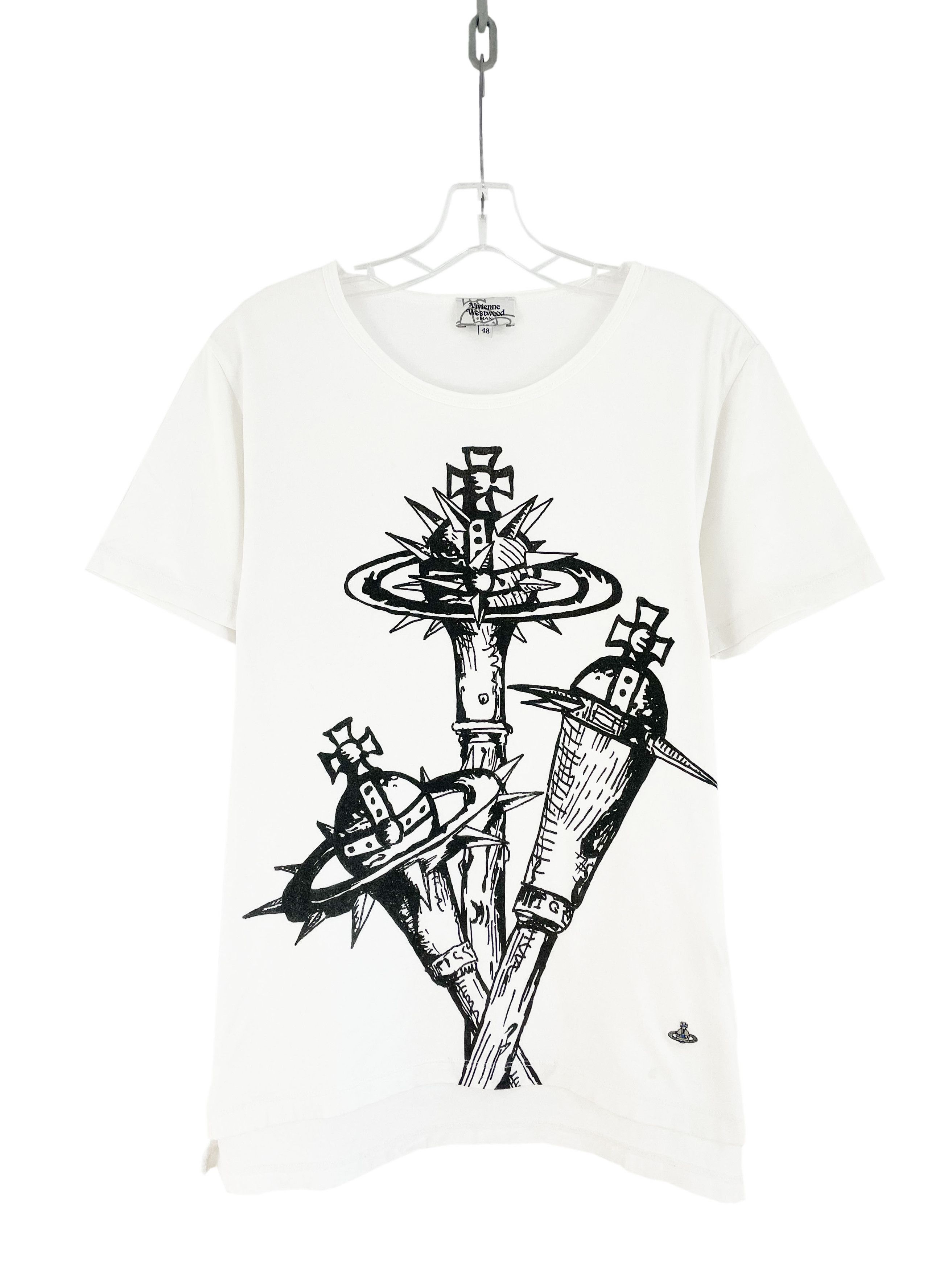 Pre-owned Vivienne Westwood Orb Sceptre T-shirt In White
