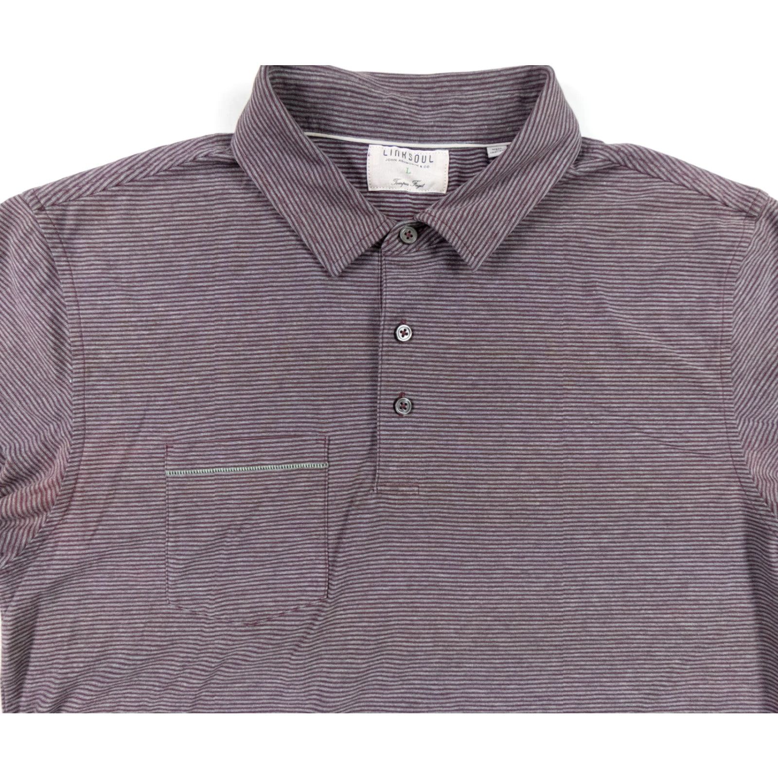Vintage Linksoul Polo Shirt Red Gray Striped Short Sleeve Large Men’s Preppy Casual Size US L / EU 52-54 / 3 - 2 Thumbnail
