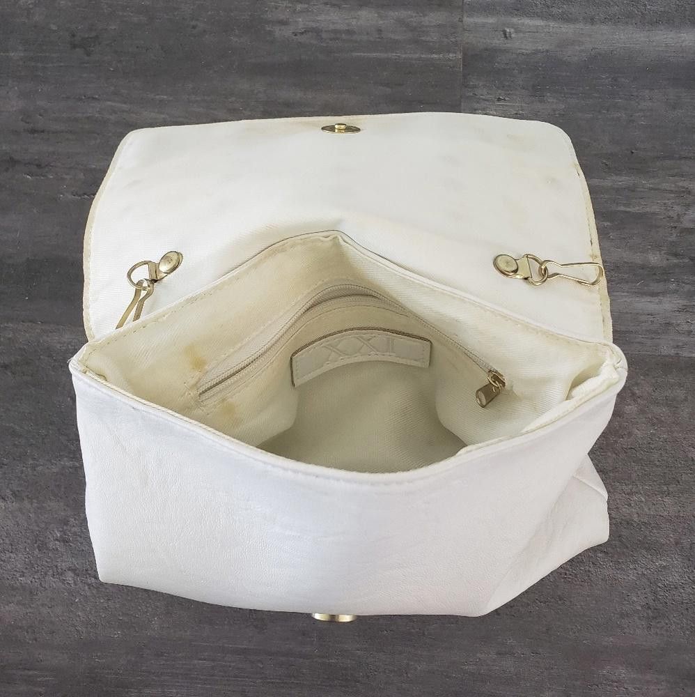 Forever 21 White Gold Studded F21 Mini Clutch Size ONE SIZE - 4 Thumbnail