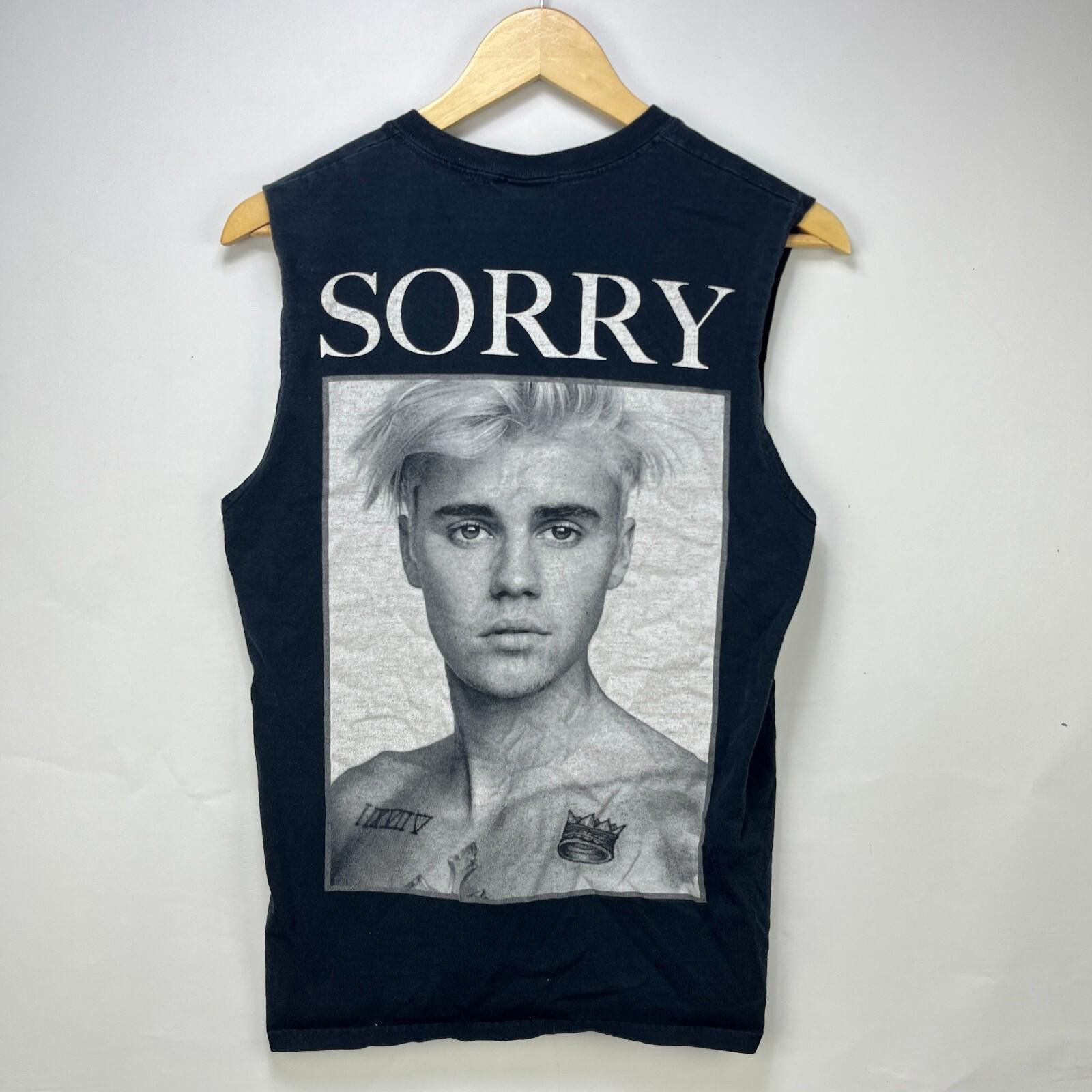 Justin Bieber Sorry Tour Tank Top Shirt Medium Sleeveless