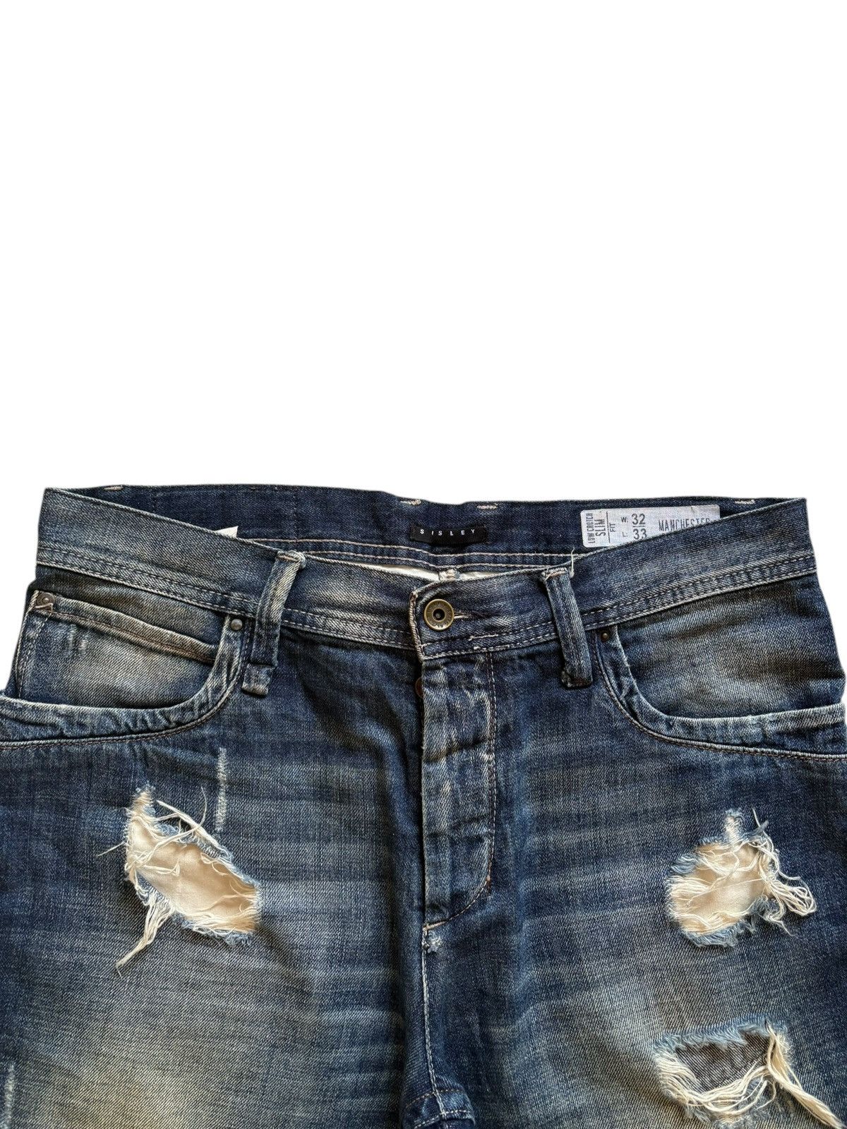 Japanese Brand SALES🔥Vintage Japanese Distressed Buckle Back Jean Shorts Size US 34 / EU 50 - 4 Thumbnail