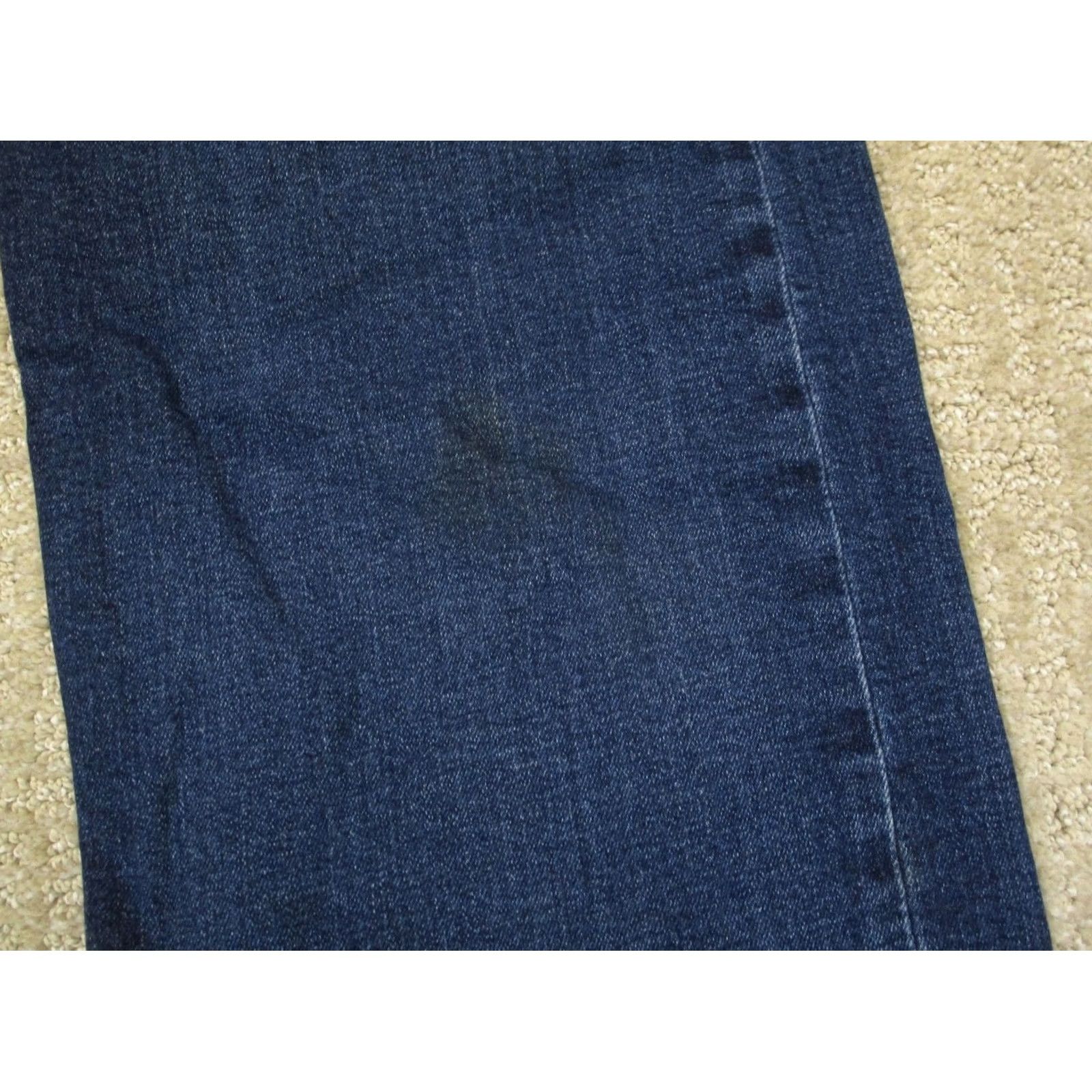 Levi's Levi's 501 Jeans Men 44x32 Blue Button Fly Original Fit Pants Dark Wash Distressed Logo 5-Pocket Denim Regular Fit Leather? Size US 44 / EU 60 - 3 Thumbnail