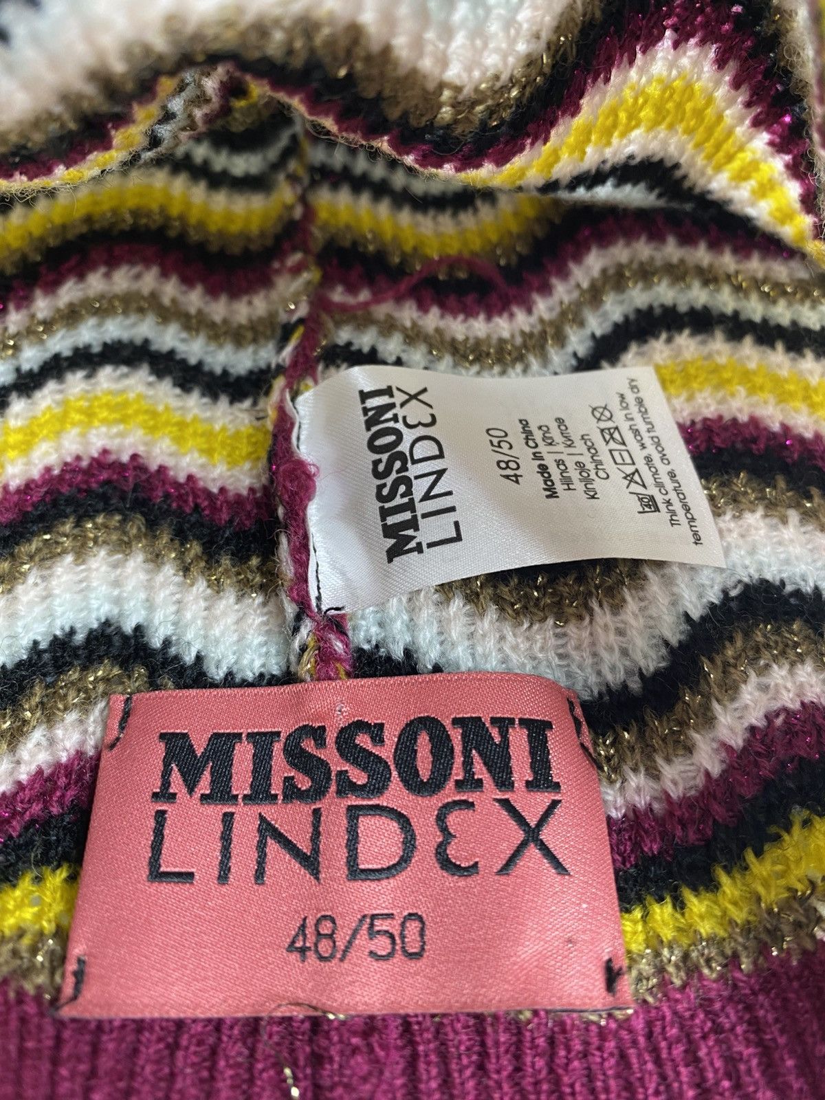 Missoni Missoni Lindex Striped Multicolor Beanie Hat Wool-Acrylic Size ONE SIZE - 8 Thumbnail