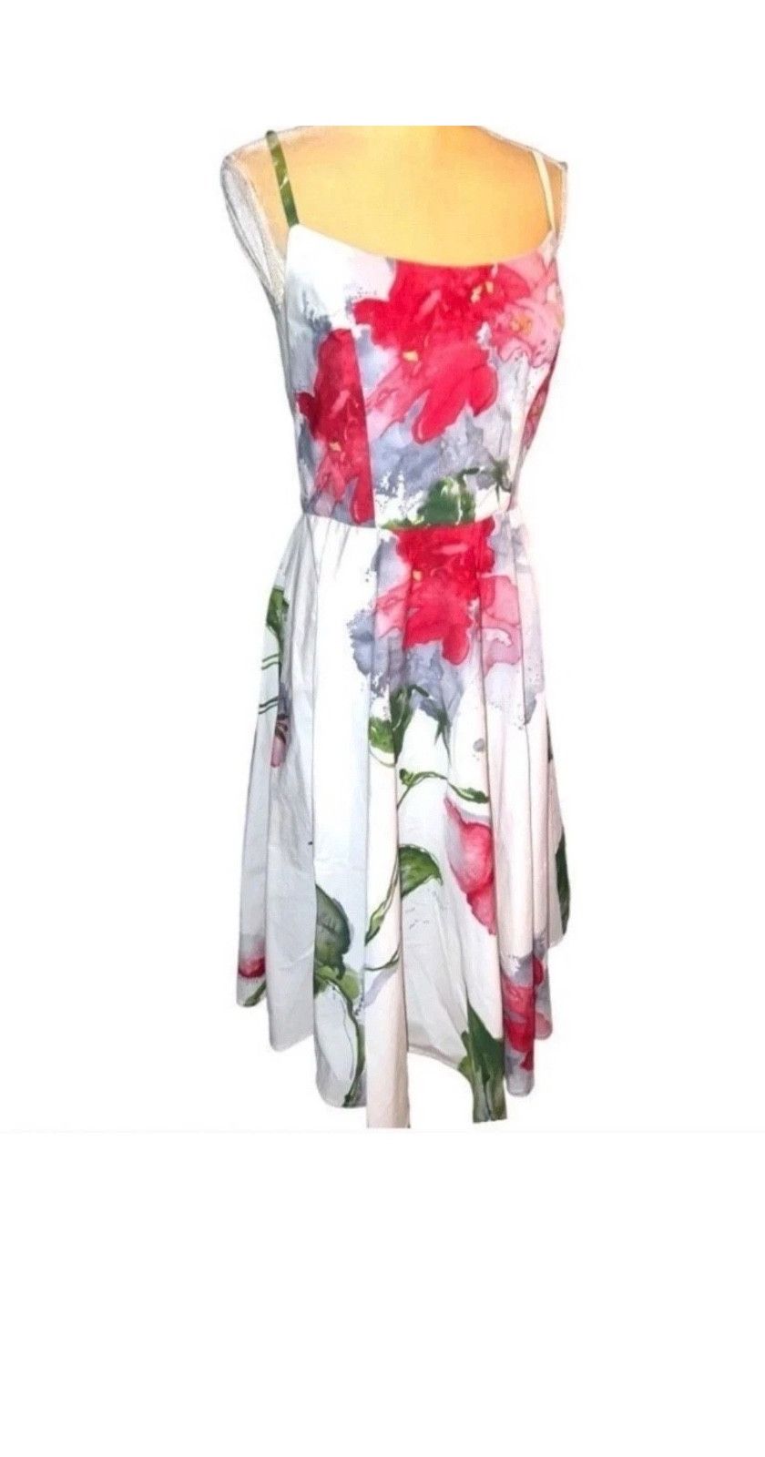 Other Designer MARIO BALTHAZAR Sz. 12 White Floral Midi Dress Size M / US 6-8 / IT 42-44 - 6 Thumbnail