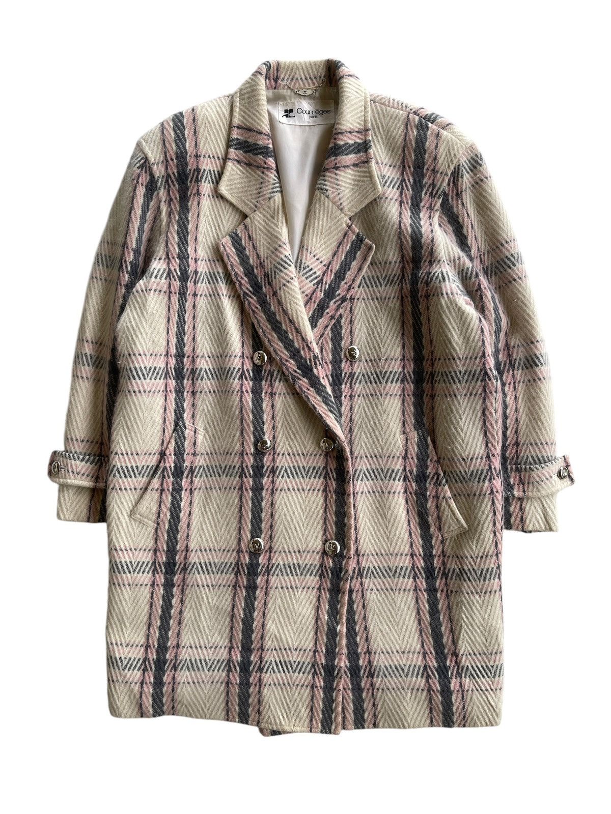 Courreges Courreges Paris Wool Checked Baggy Coat Size XL / US 12-14 / IT 48-50 - 1 Thumbnail