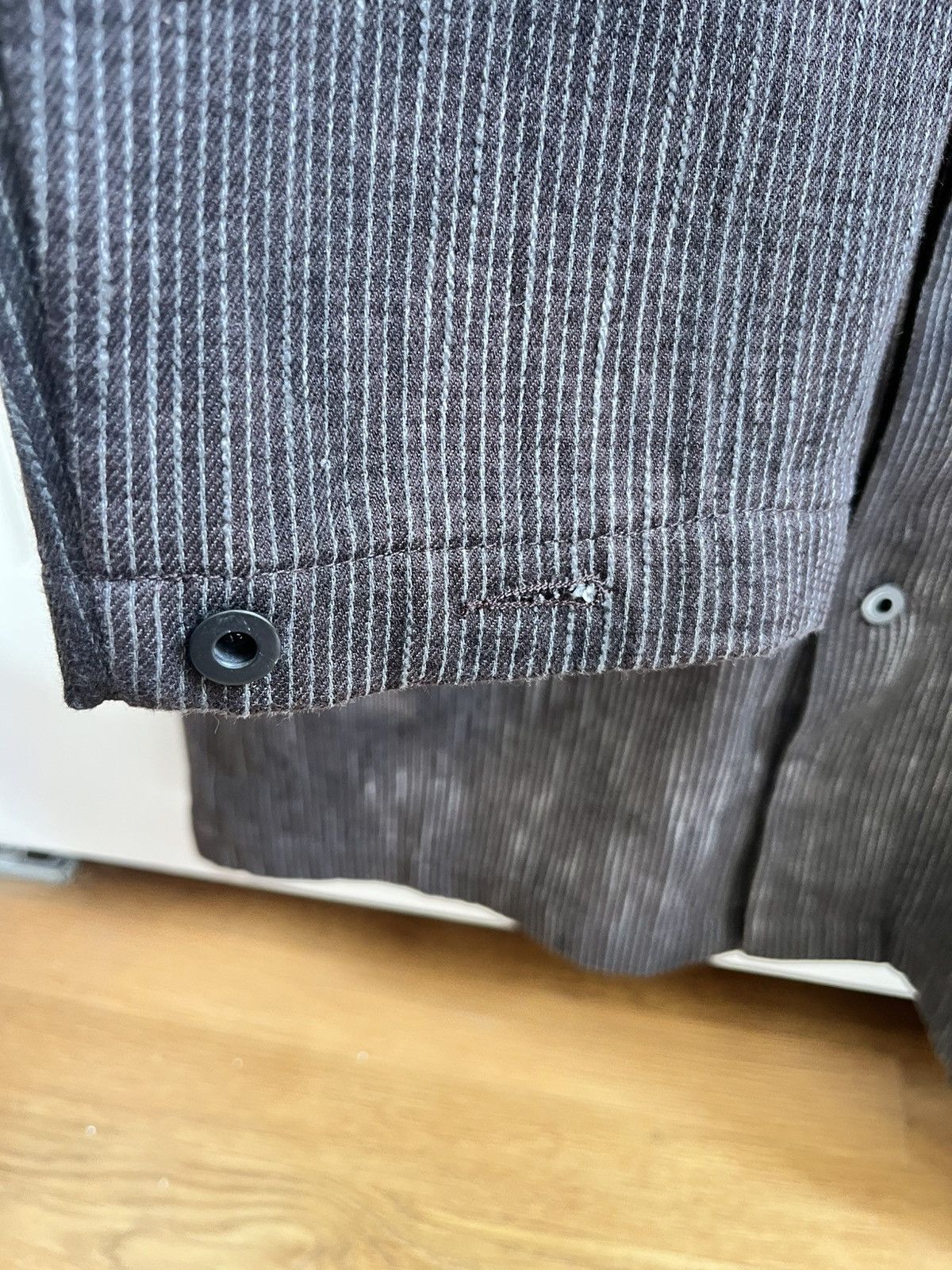 Evan Kinori Field Shirt Sumi Ink Over-Dyed Hickory in Brown, Men's — image 3 of 5