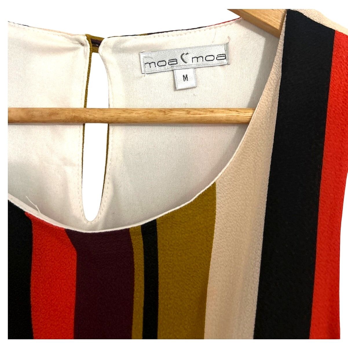 Vintage Moa Moa 70's Vibe Lined Striped Sleeveless Maxi Dress Size M / US 6-8 / IT 42-44 - 3 Thumbnail