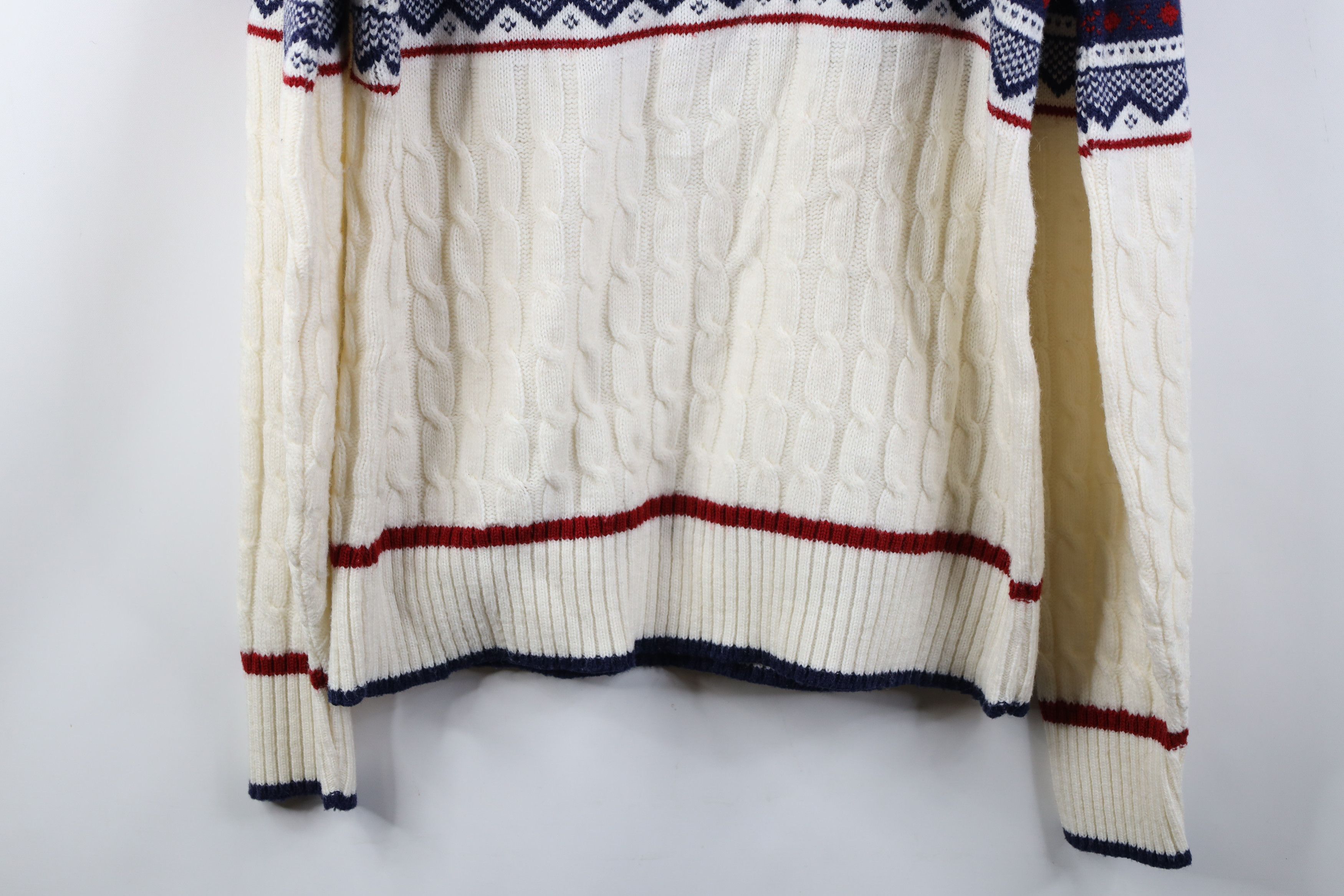 Vintage Vintage 60s 70s Streetwear Chunky Cable Mock Neck Sweater Size US XL / EU 56 / 4 - 10 Thumbnail