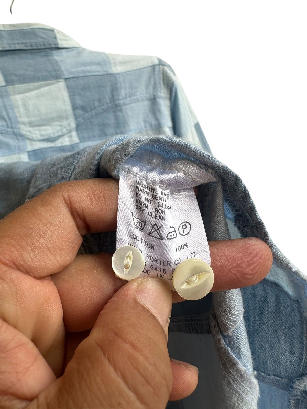 Head Porter Head Porter Plus Patchwork Button-Up — Blue/White Check Size US M / EU 48-50 / 2 - 6 Thumbnail