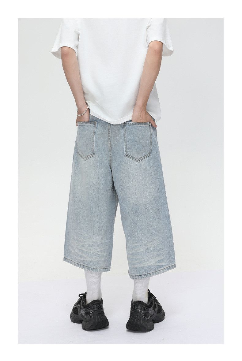Japanese Brand × Jean American distressed retro straight loose denim shorts Size US 32 / EU 48 - 2 Thumbnail