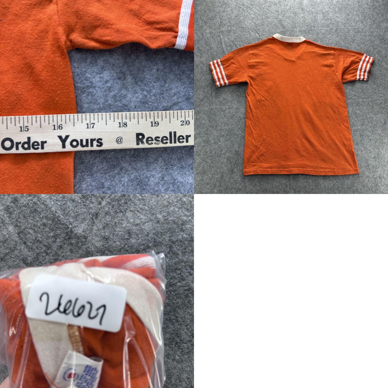 Jerzees VINTAGE Tiger Cubs BSA Shirt Mens Small Orange Jersey Striped Sleeves 80s Size US S / EU 44-46 / 1 - 8 Thumbnail