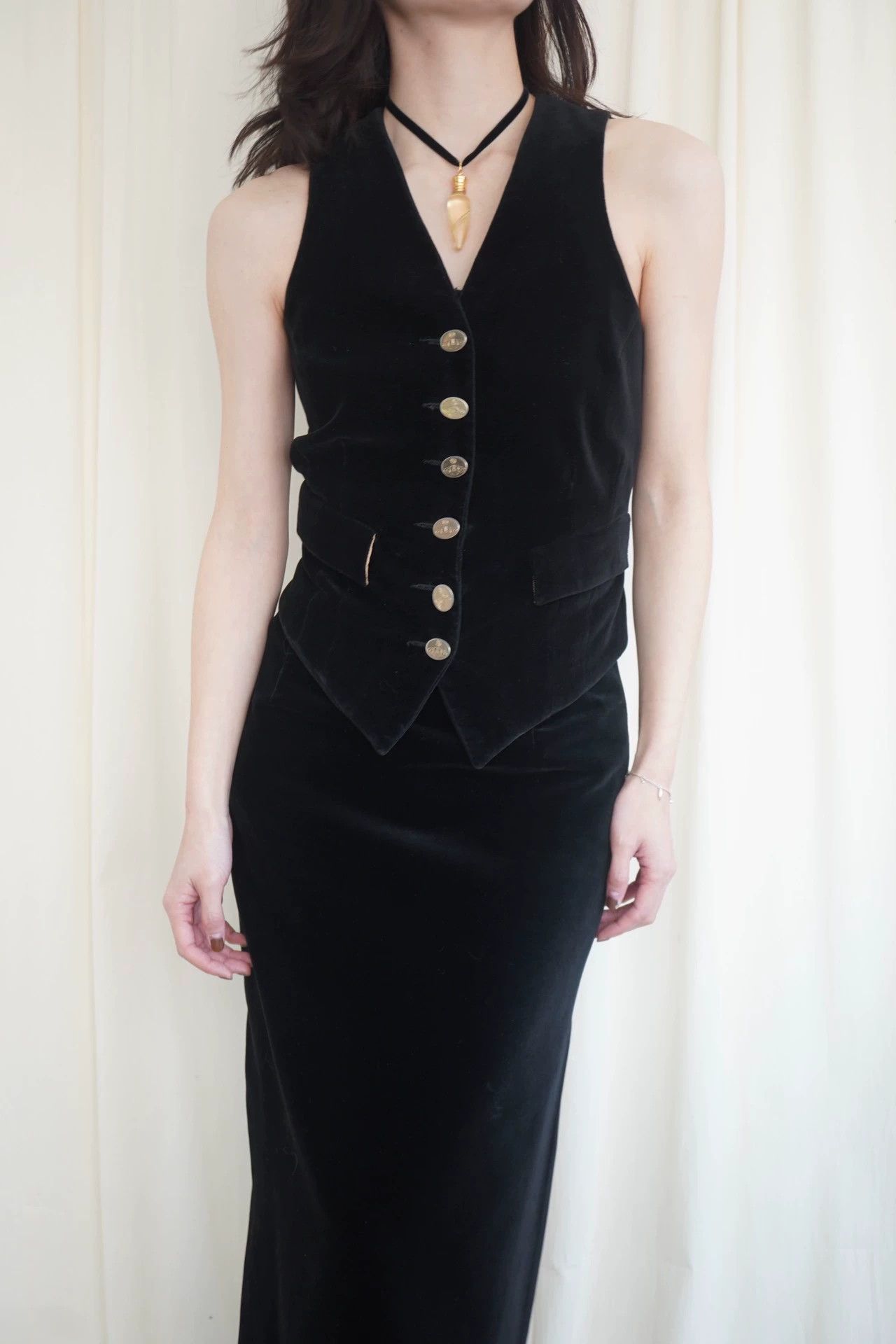 Vivienne Westwood Vivienne Westwood 90s Rare Gold Button Velvet Suit Size XS / US 0-2 / IT 36-38 - 3 Thumbnail