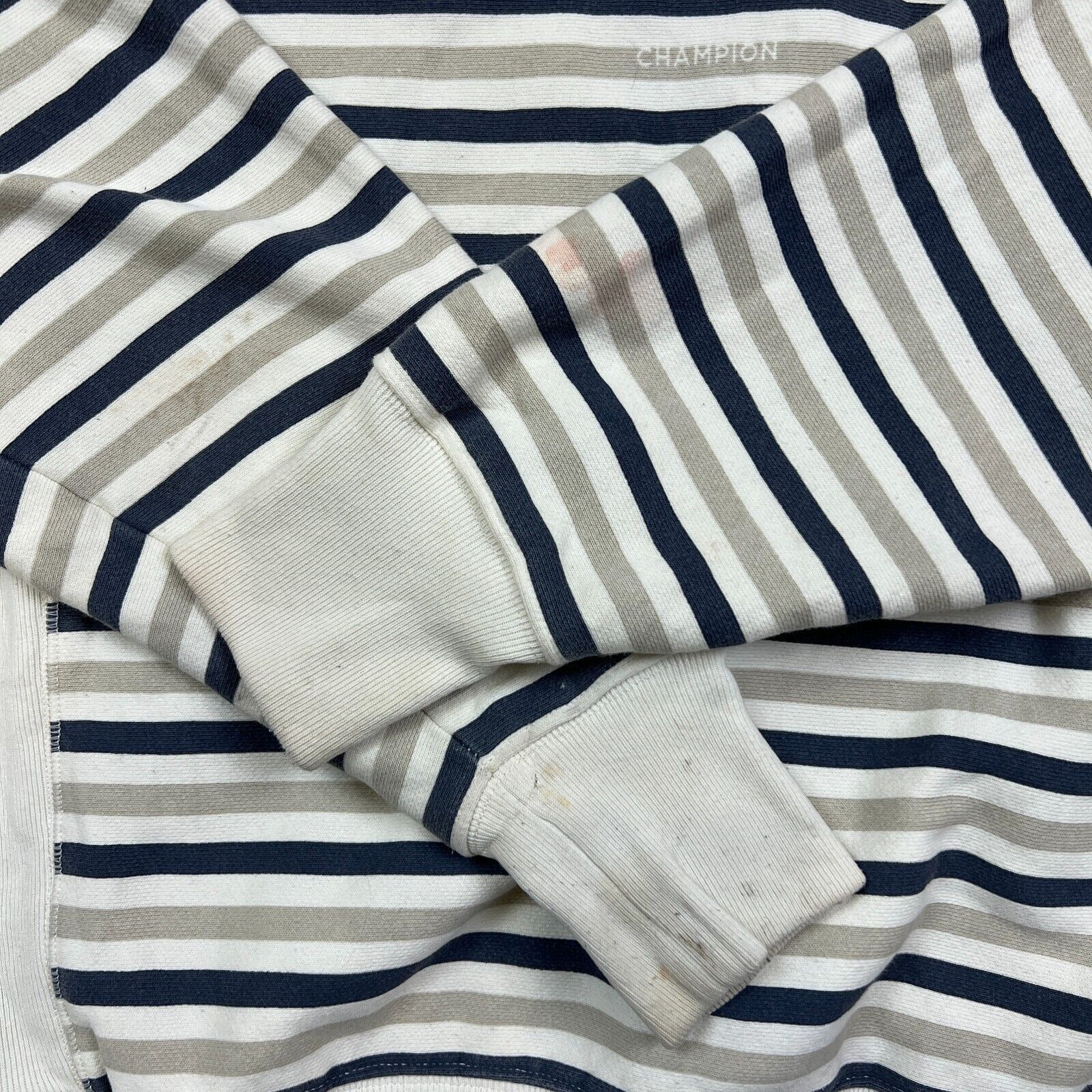Champion × Vintage Champion Sweatshirt Medium Reverse Weave Striped Pullover Size US M / EU 48-50 / 2 - 11 Thumbnail