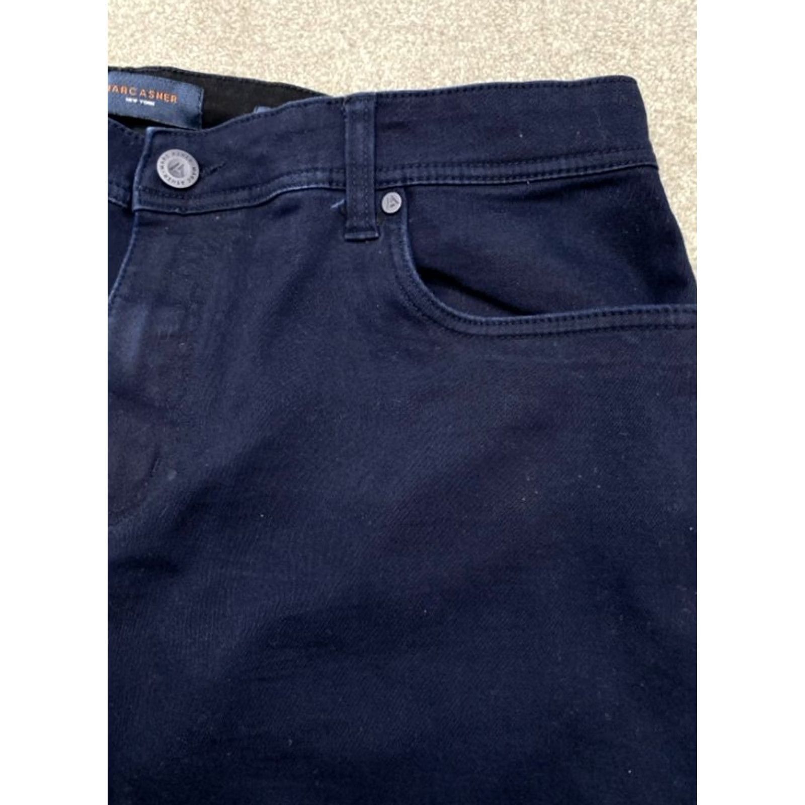 Marcs Marc Asher Men's Pants Slim Flat Front 36x30 Navy Blue Stretch Chino 5-Pocket 4658 Size US 36 / EU 52 - 5 Thumbnail