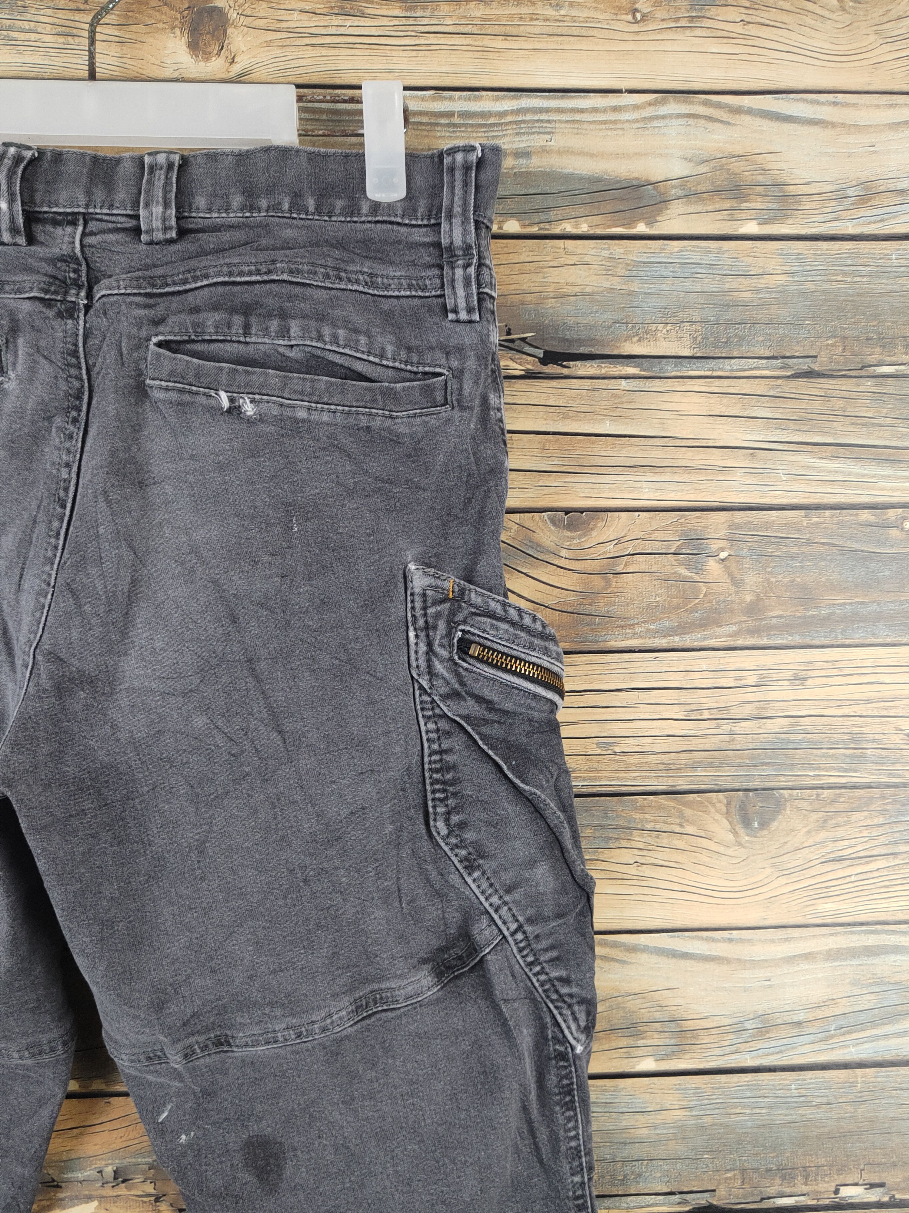 Japanese Brand TS Design Black cargo Distressed Ripped Jeans #W2190 Size US 30 / EU 46 - 10 Thumbnail