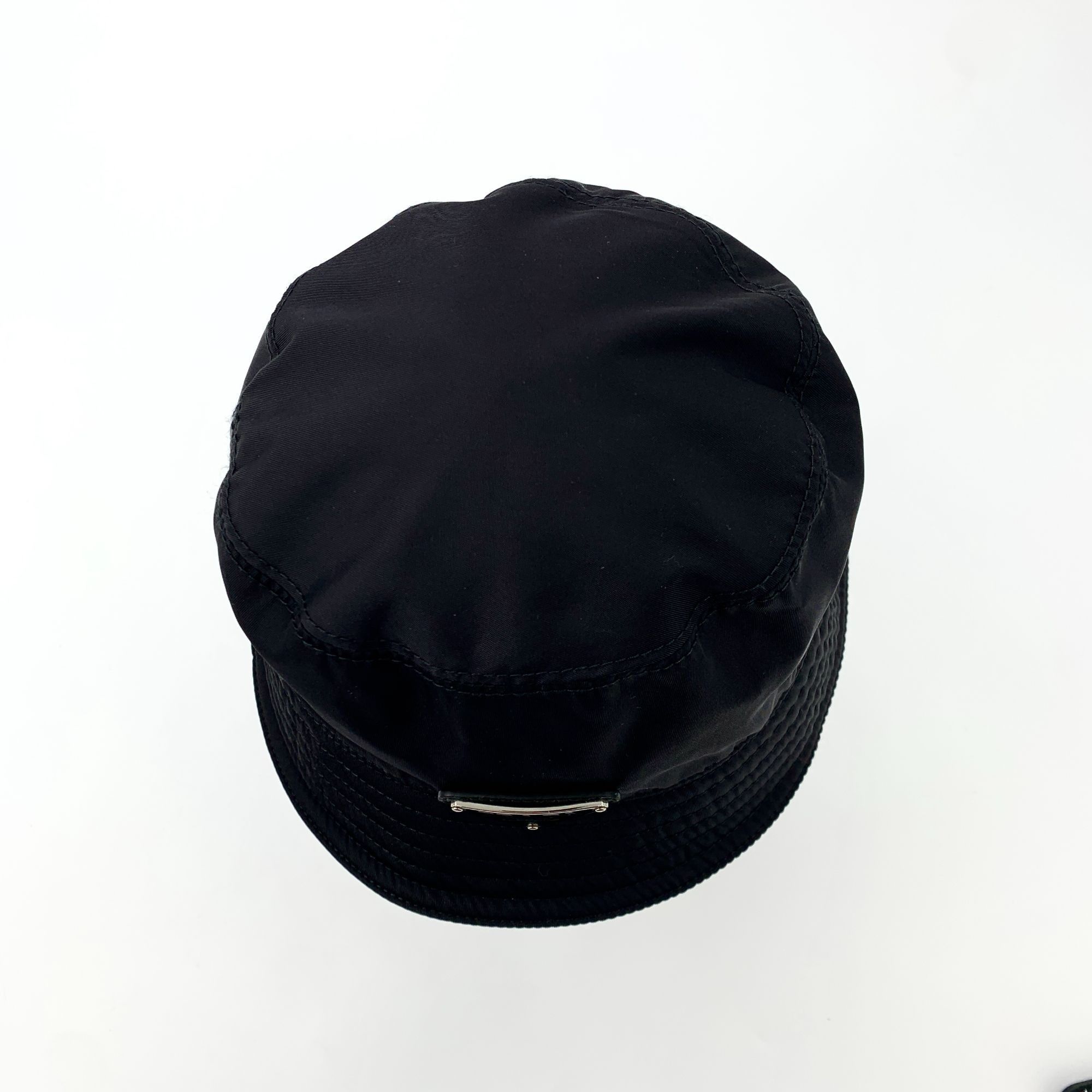 Prada Prada Black Nylon & Cotton Fisherman Hat With Triangle Logo Size ONE SIZE - 5 Thumbnail
