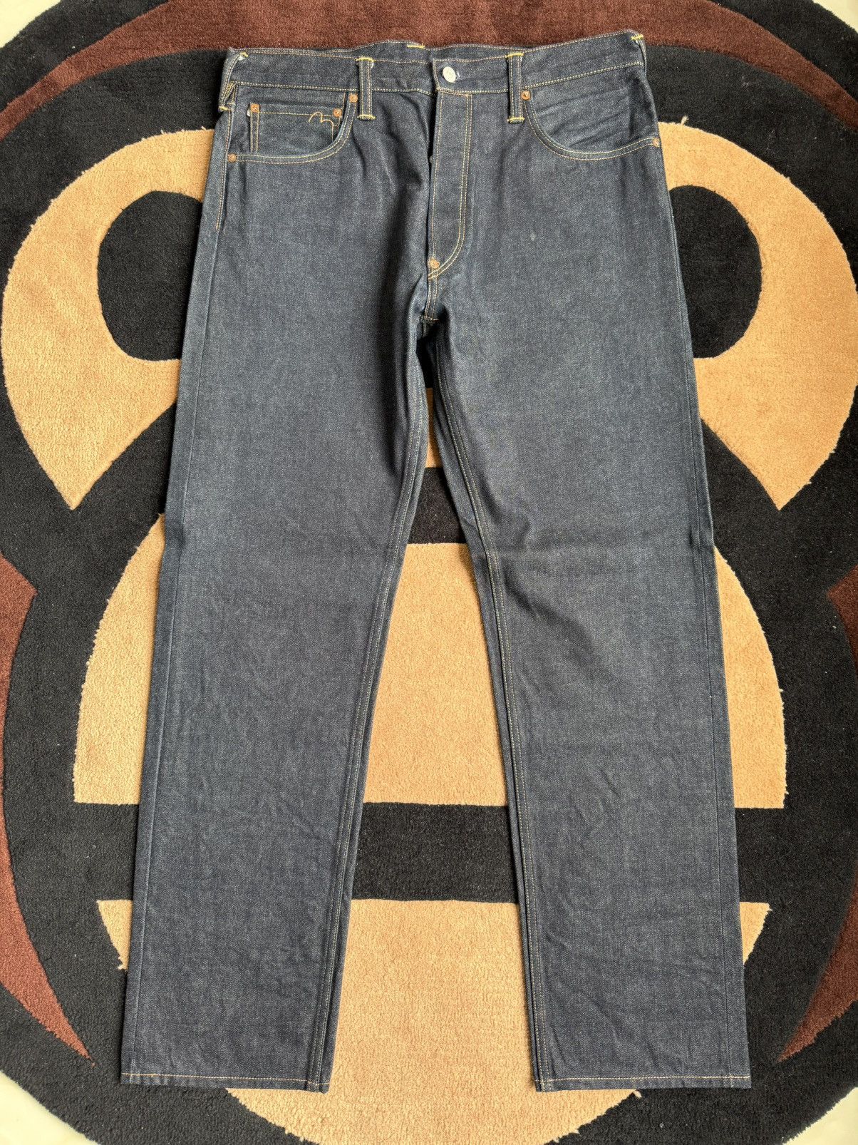Evisu EVISU red daicock and white flower style jeans！size：36x34 Size US 36 / EU 52 - 2 Thumbnail