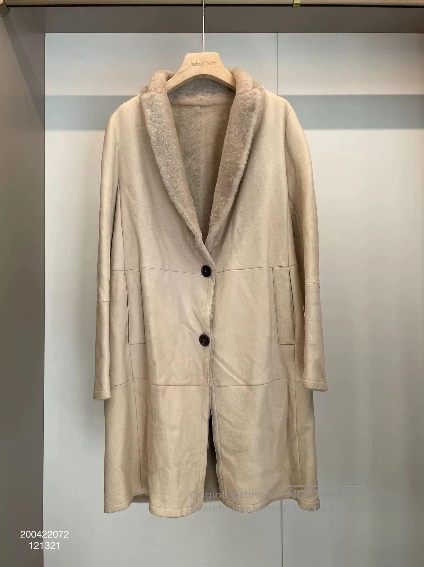 Brunello Cucinelli Brunello Cucinelli Beige Shearling Coat. Size US XL / EU 56 / 4 - 1 Thumbnail