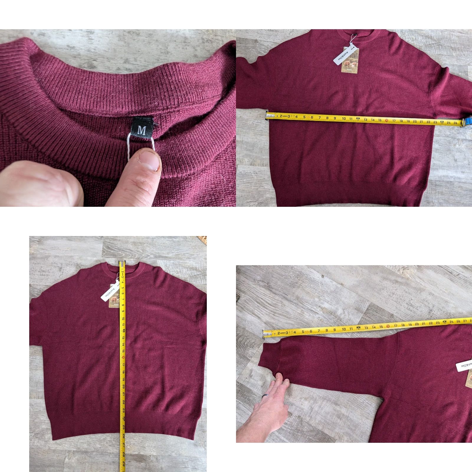 Vintage Arach & Cloz Sweater Men’s Dark Red Size Medium Wool Blend Crew Neck Long Sleeve Pullover Casual Formal Knit Size US M / EU 48-50 / 2 - 8 Thumbnail
