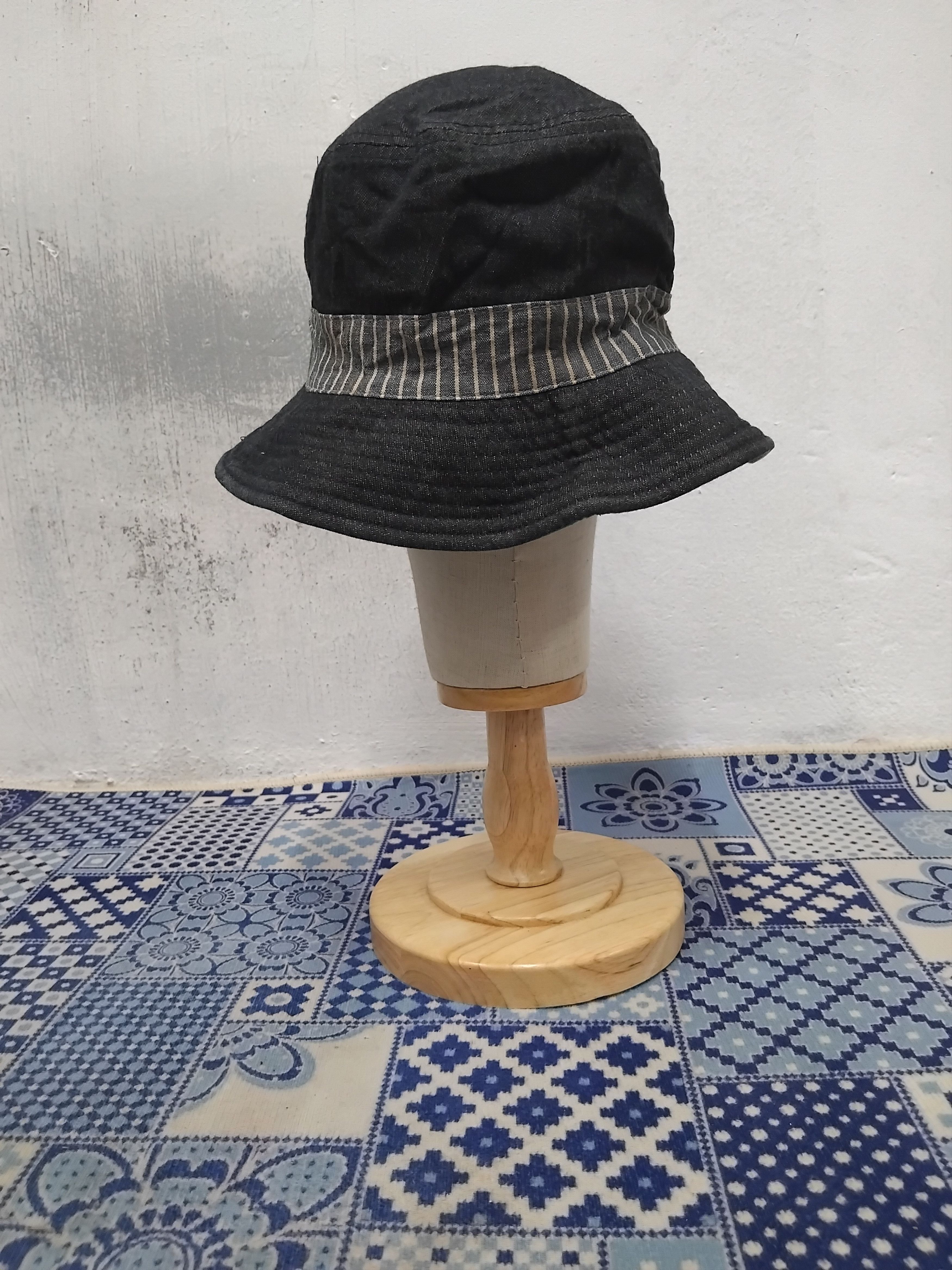 Japanese Brand Inspired Japanese style checkered blue hat Size ONE SIZE - 4 Thumbnail