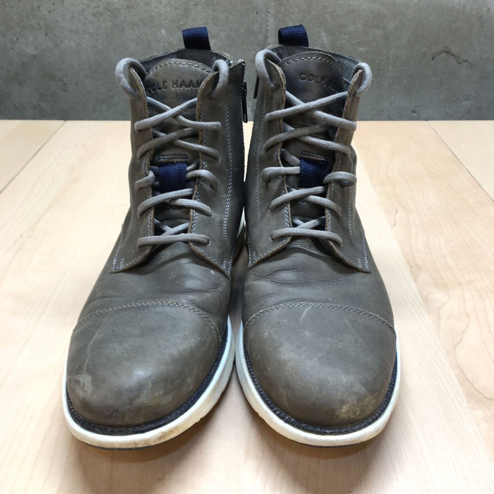 Cole Haan Cole Haan Grand Atlantic Leather Boot Mens 11 M Gray Comfort Grand Zip Everyday Chukka Boots Casual Shoes Size US 11 / EU 44 - 2 Thumbnail
