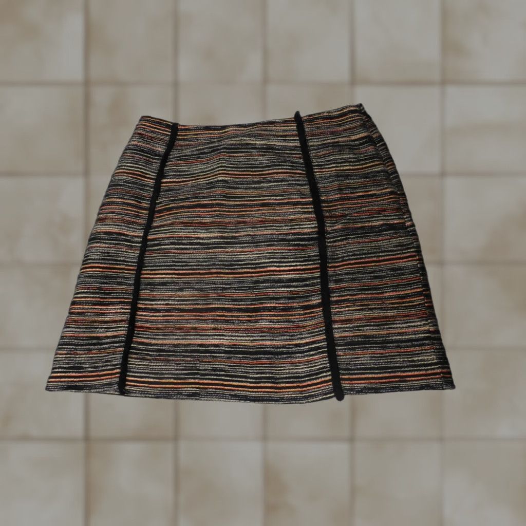 Loft Loft Skirt Womens 6 A-line Zip striped Multicolor Polyester Knit Short Zipper Casual Regular Skirt Womens Fashion Members Mens Girls Size 28" / US 6 / IT 42 - 1 Thumbnail