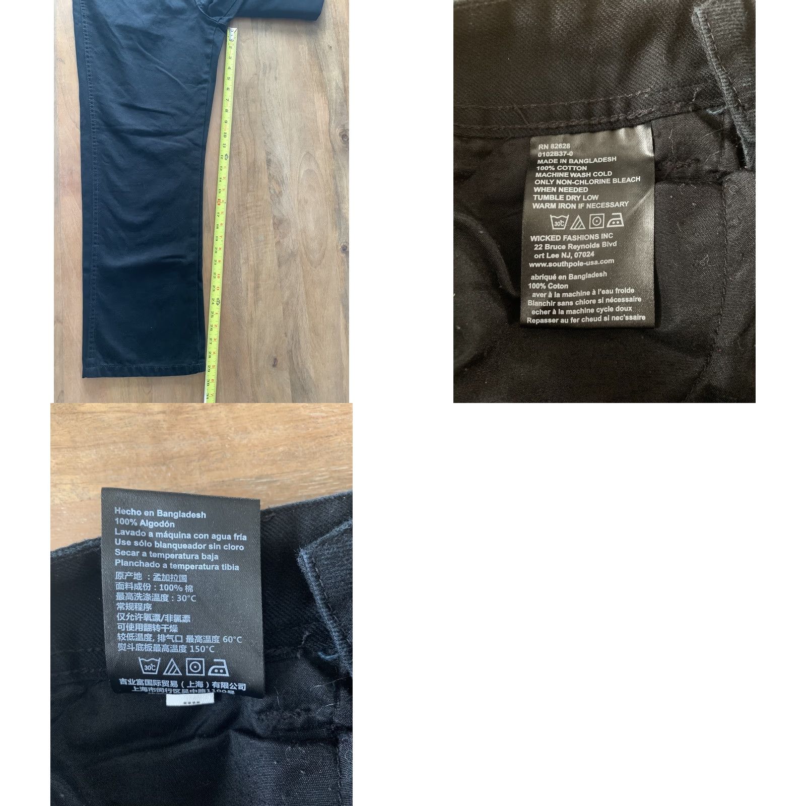 Southpole Southpole Jeans Mens 32x32 Black Denim 90s Relax Straight Jeans 31x29 Vintage Streetwear Mens Size US 32 / EU 48 - 8 Thumbnail