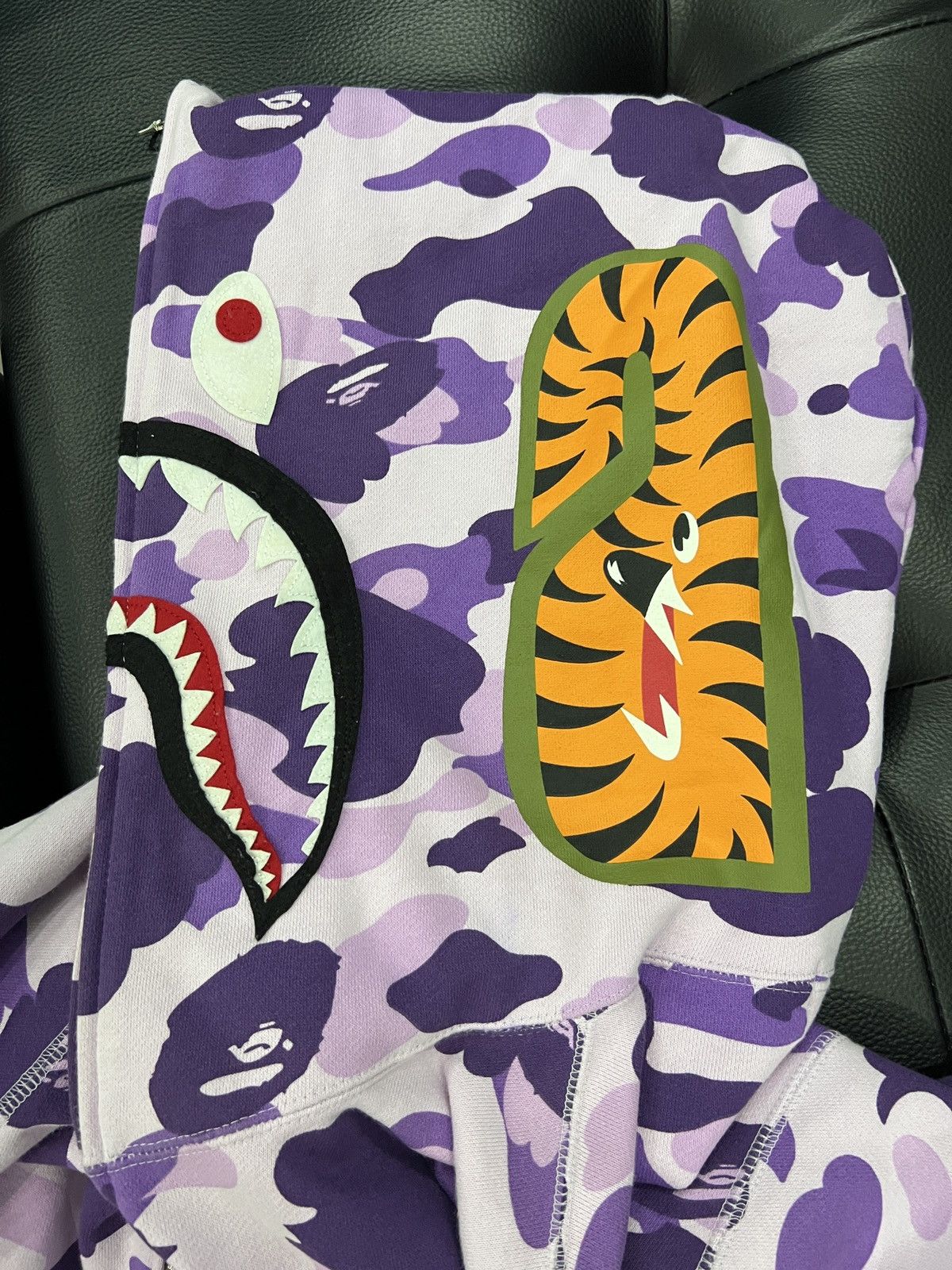 Bape A Bathing Ape Taipei Exclusive Purple Camo Shark Zip Hoodie Size US XL / EU 56 / 4 - 8 Thumbnail