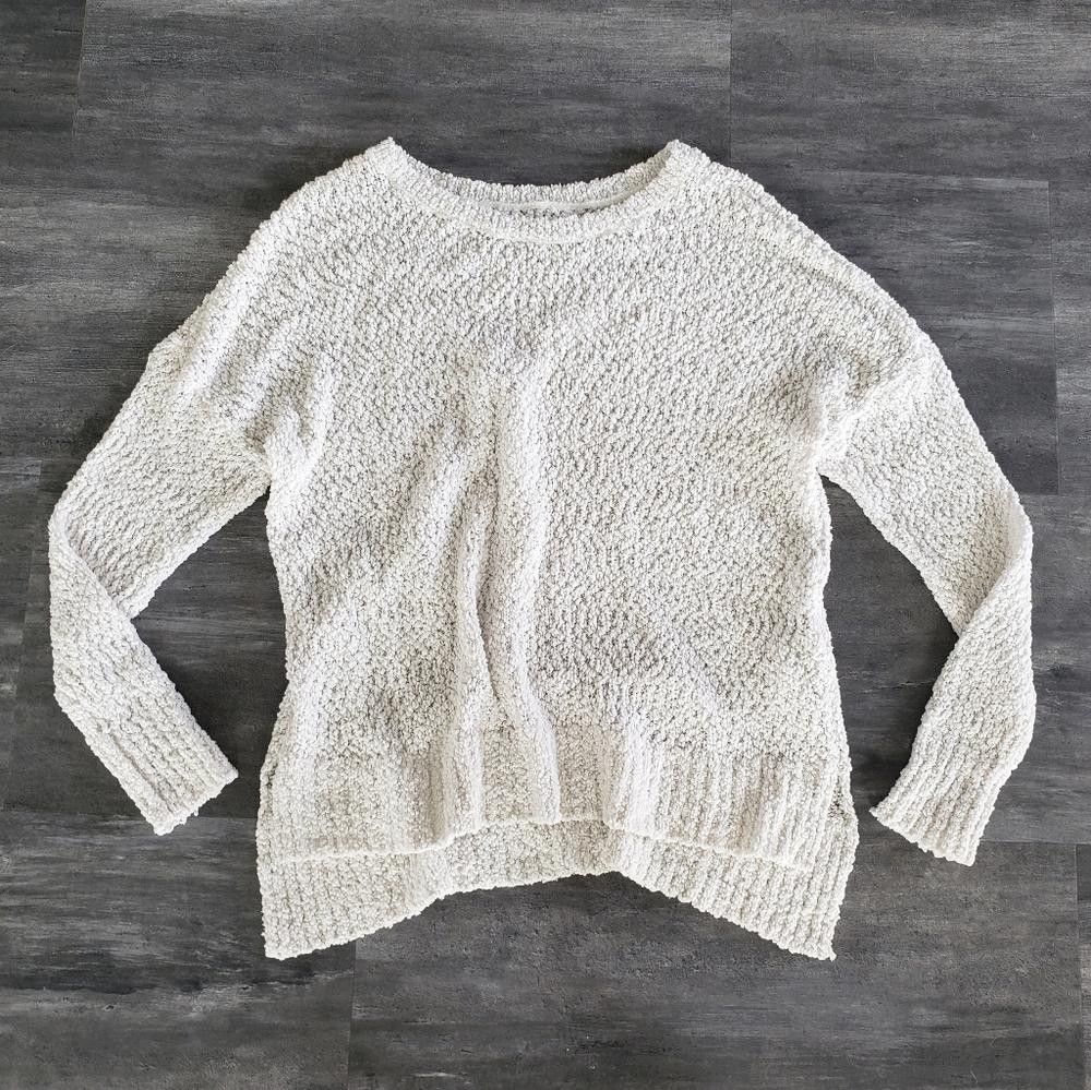 Designer White Hollister Oversized Sweater Long Sleeve Size M / US 6-8 / IT 42-44 - 1 Thumbnail